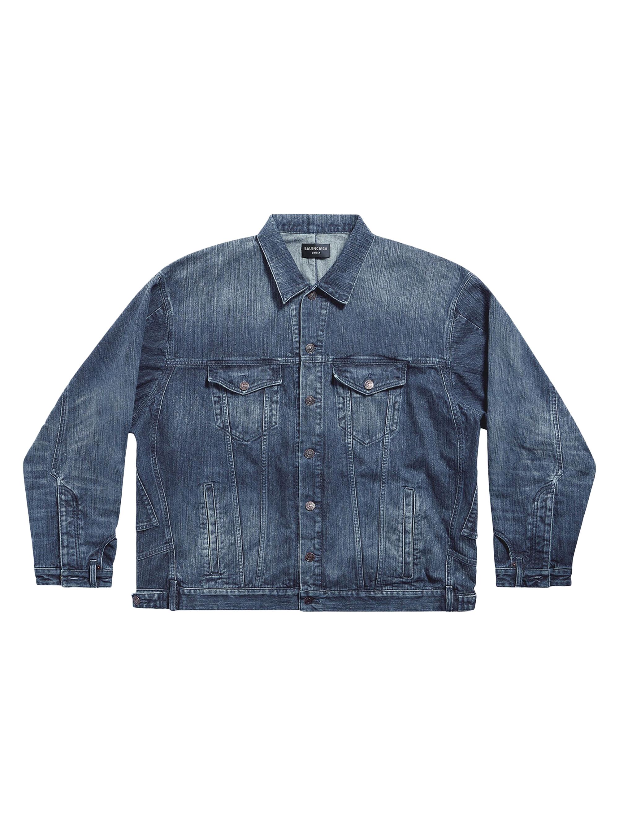 Balenciaga Men's Deconstructed Denim Jacket - Dark Blue