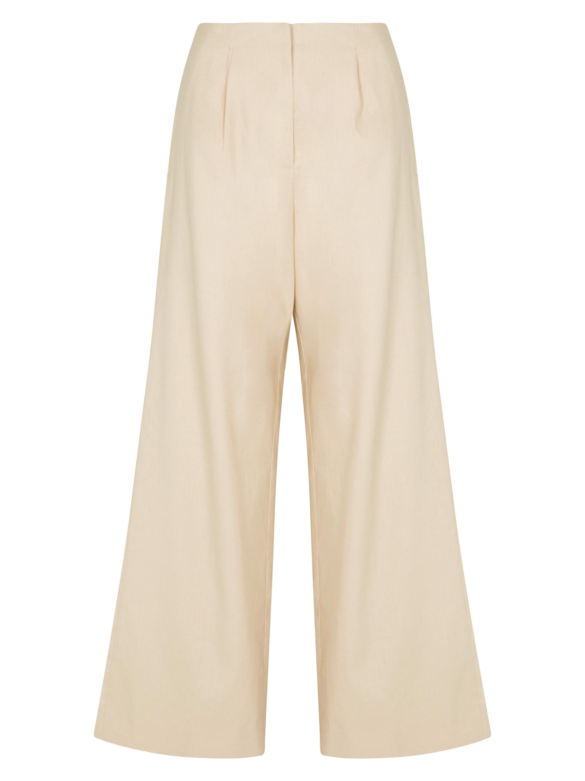 Rebecca Taylor Women's Beatrice Pleated Stretch Linen Pants - Sand