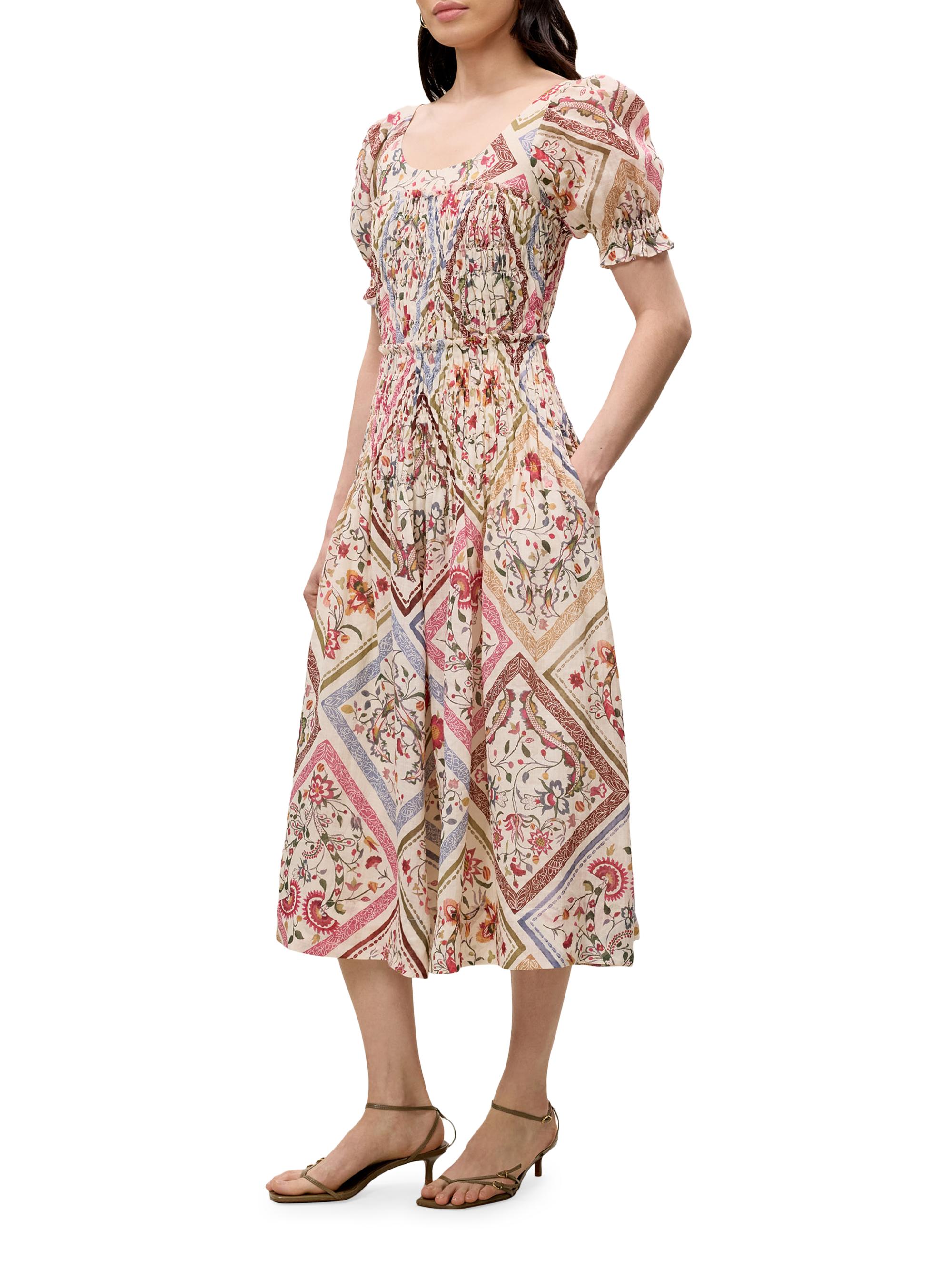 sachin and babi light blue dress Self-Portrait Chiffon Belted Combo Midi-Dress
