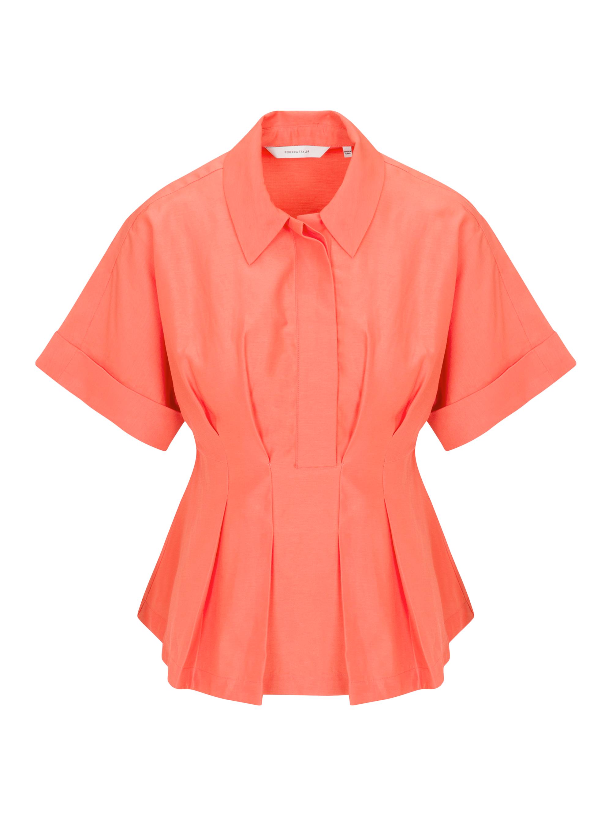 Rebecca Taylor Women's Lena Pleated Blouse - Coral