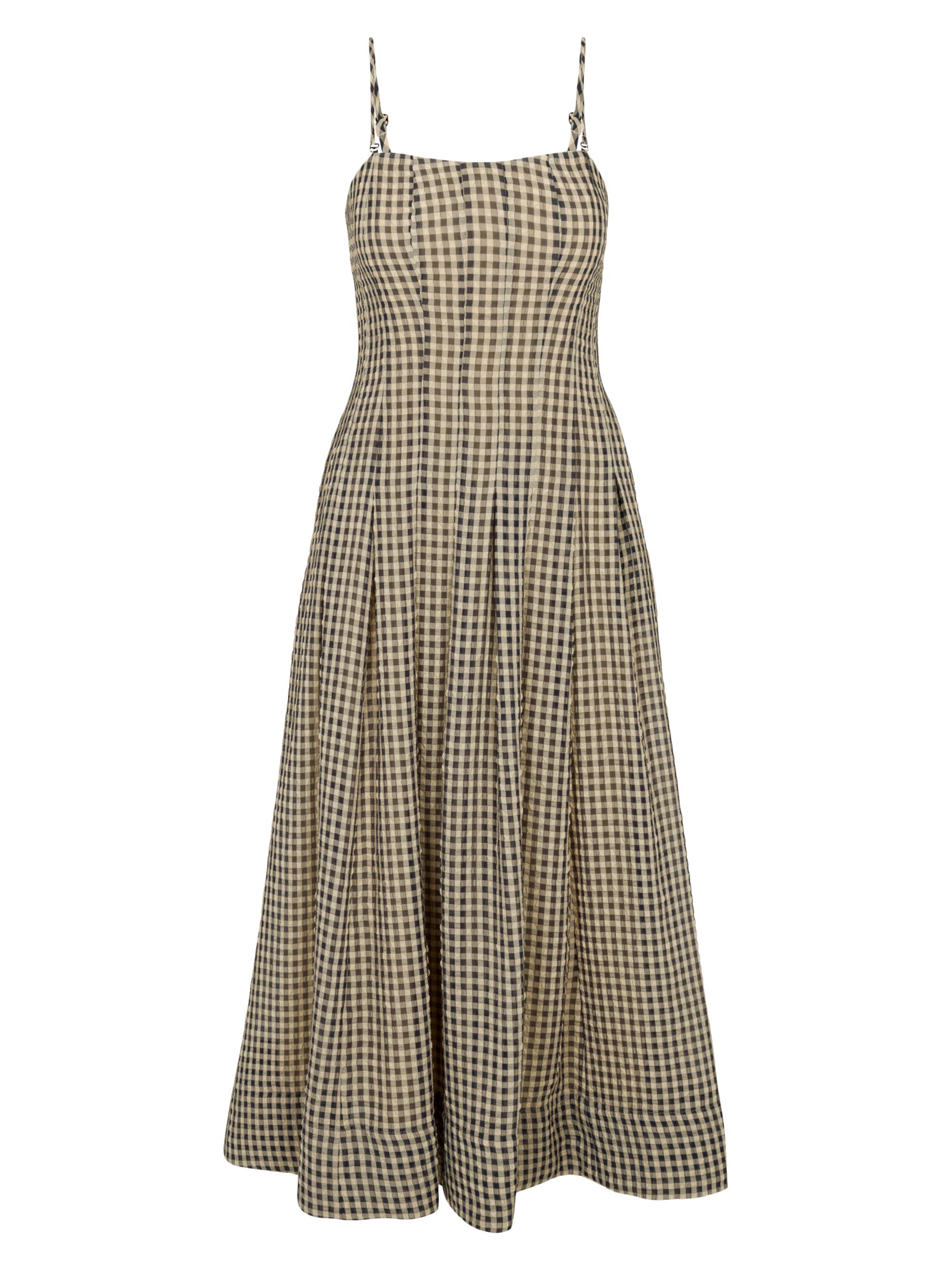 Rebecca Taylor Women's Aster Gingham Fit & Flare Midi-Dress - Blue Combo