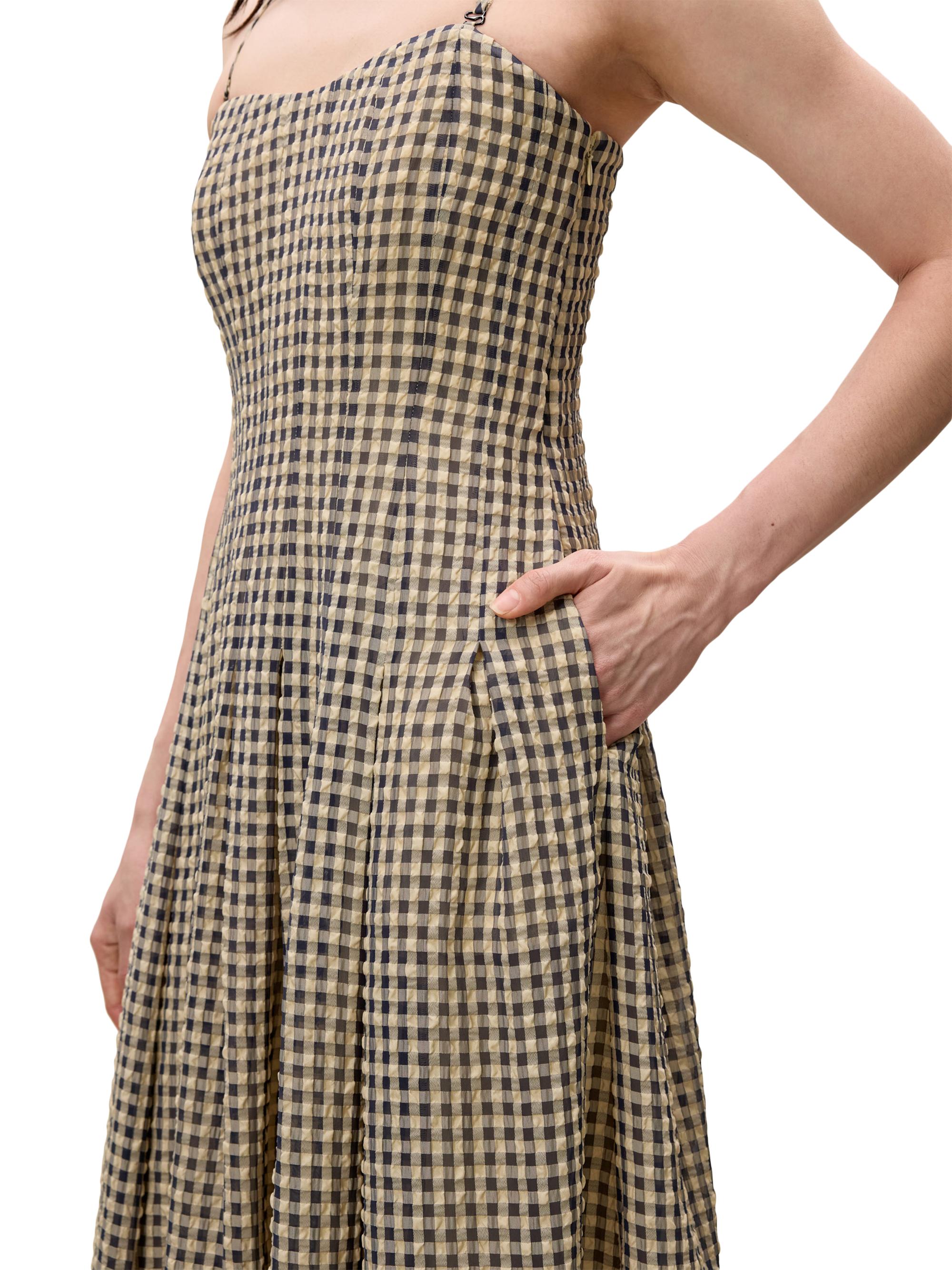 Rebecca Taylor Aster Gingham Fit & Flare Midi-Dress | Saks Fifth Avenue
