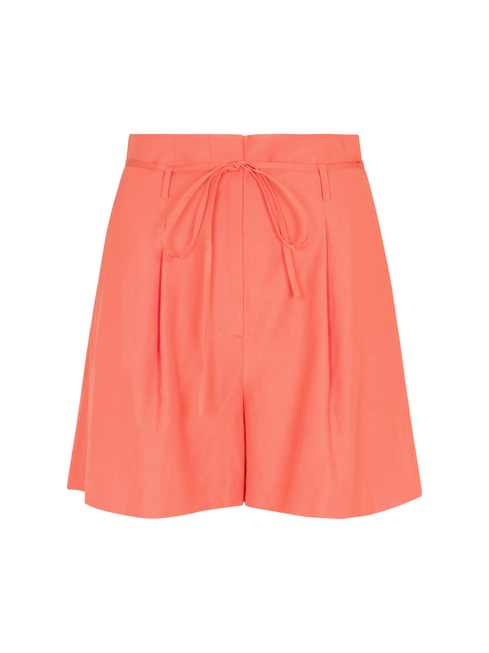 Rebecca Taylor Women's Lena Pleated Paperbag-Waist Shorts - Coral