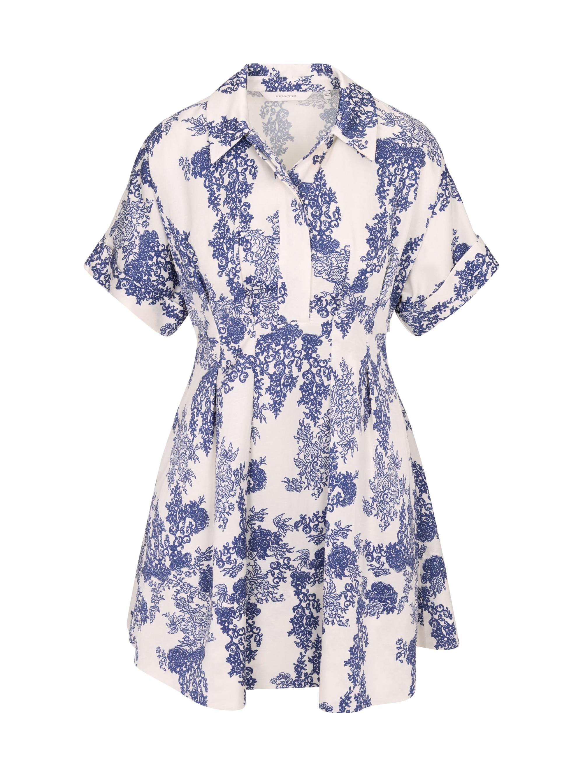 Rebecca Taylor Women's Lena Toile Pleated Minidress -  Toile Combo