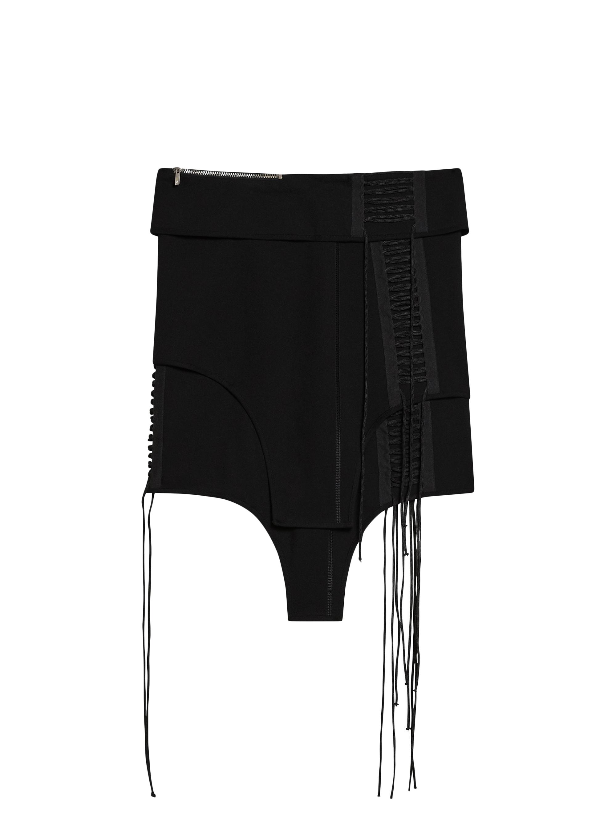 Helmut Lang Women's Aviator Lace-Up & Fringe-Detailed Miniskirt - Black