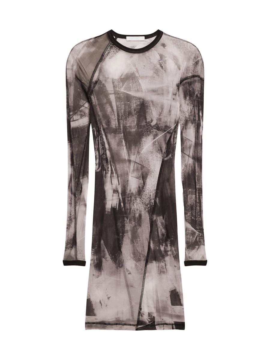 Helmut Lang Women's Twisted Printed Sheer Minidress In Multi