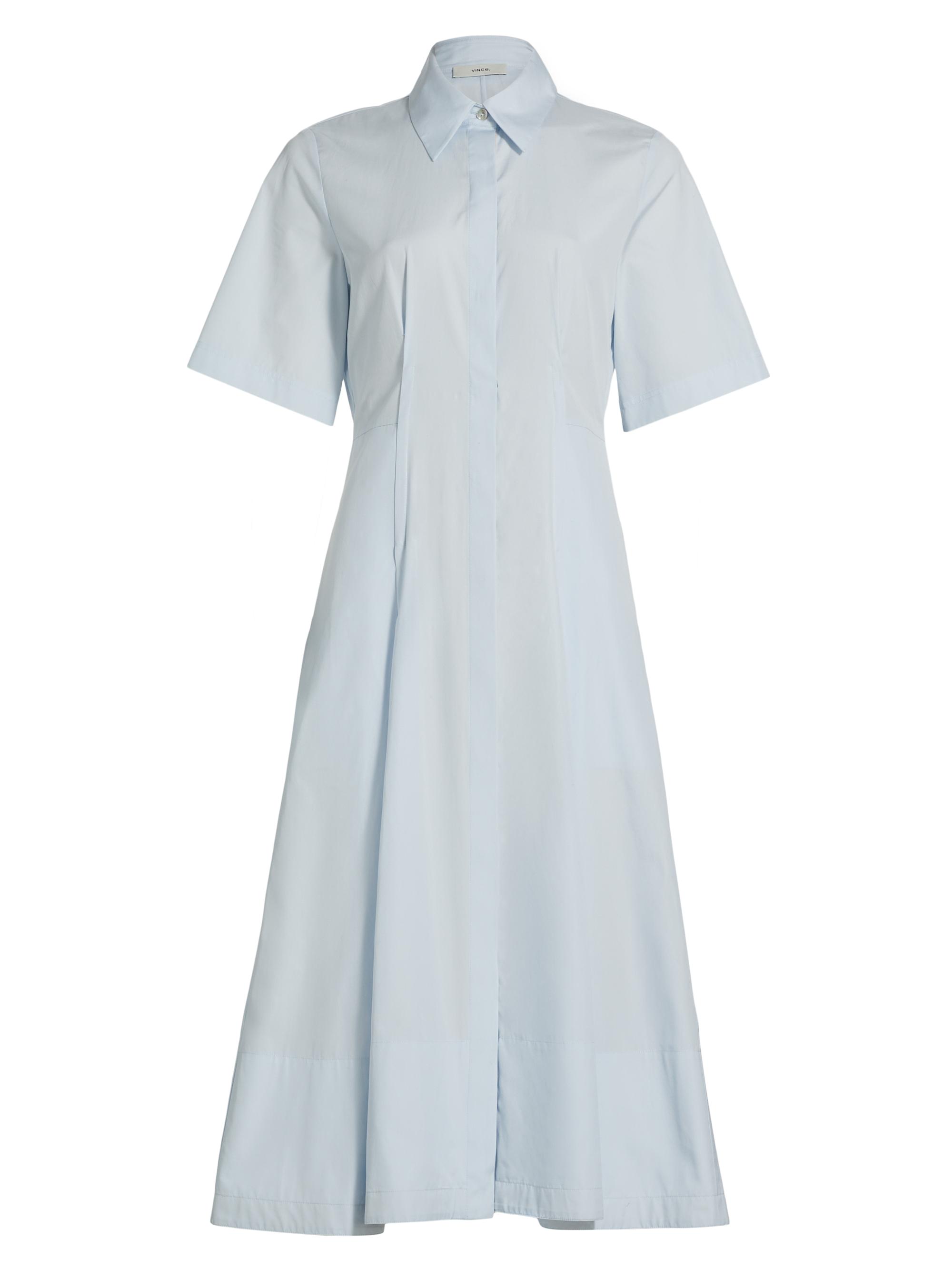 Vince Women's Canvas Tape Short-Sleeve Shirtdress - Sky Mist