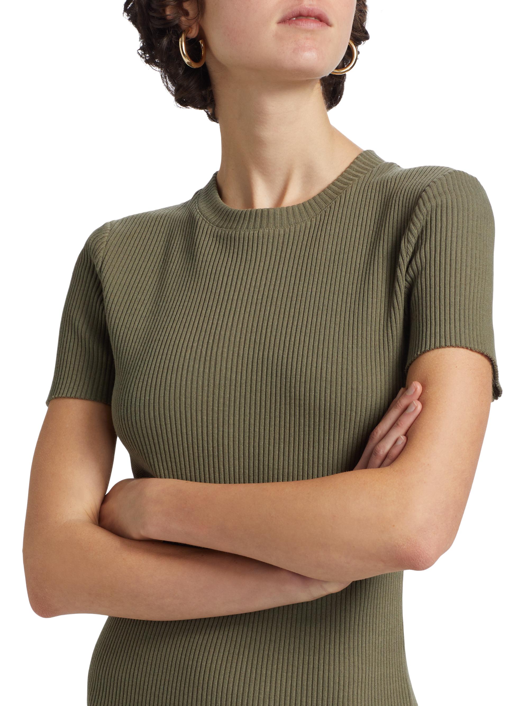 vince rib crew neck dress Vince Rib Short Sleeve Crew Neck Dress