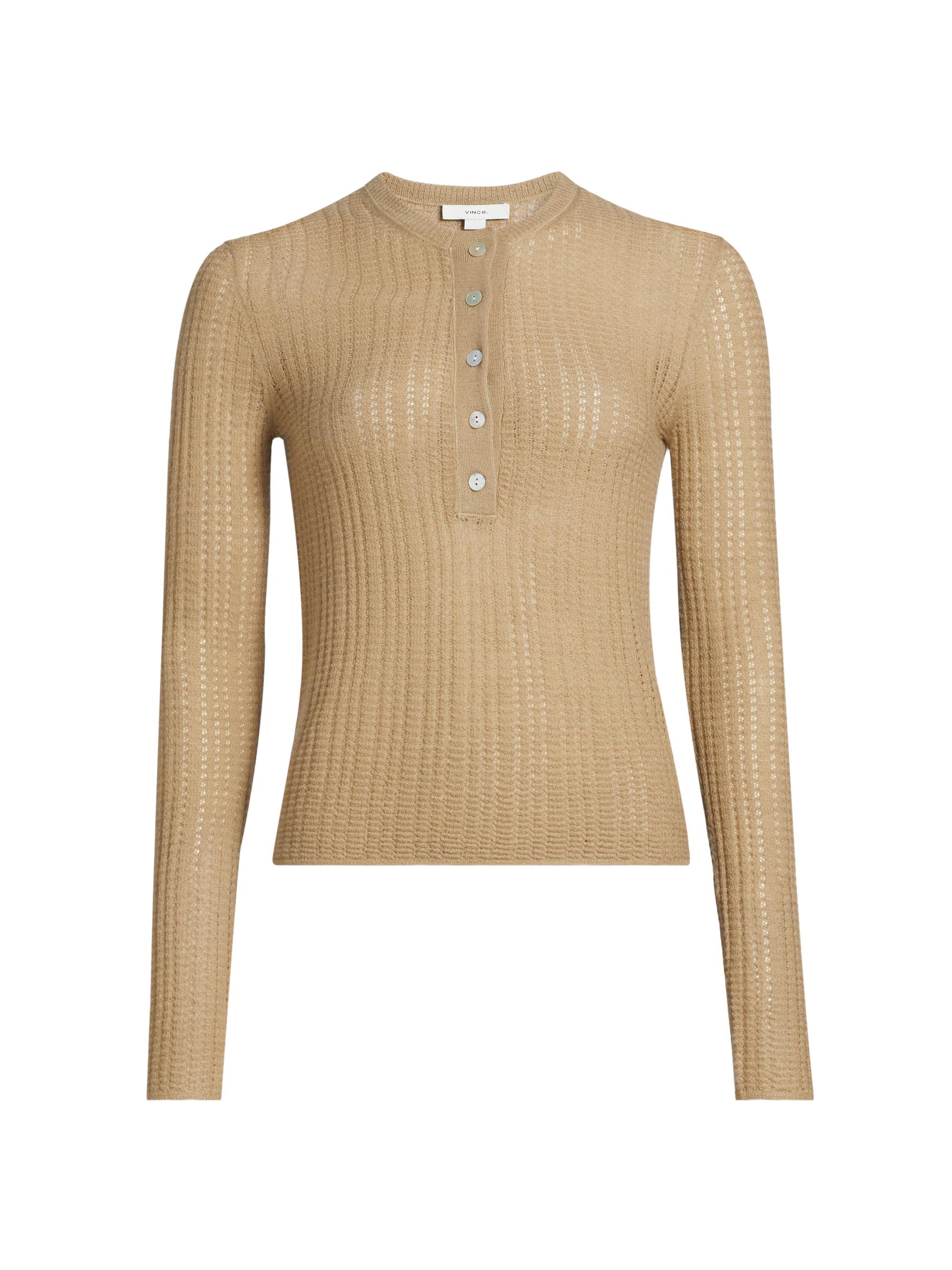 Vince Wool & Cashmere Cable-Knit Polo Sweater | Saks Fifth Avenue