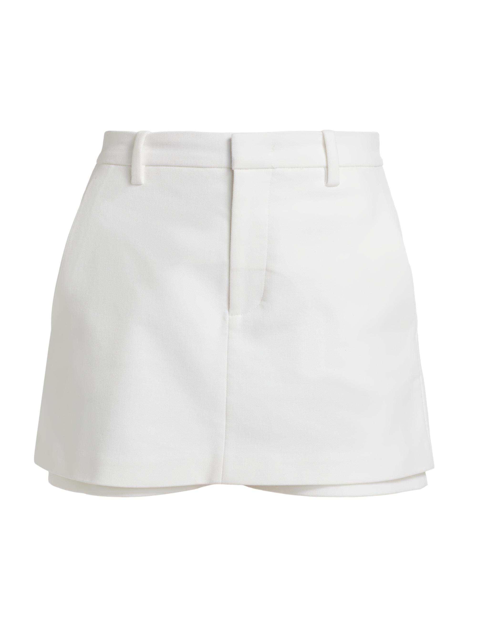 Vince Women's Mid-Rise Tailored Stretch Cotton Skort - Optic White
