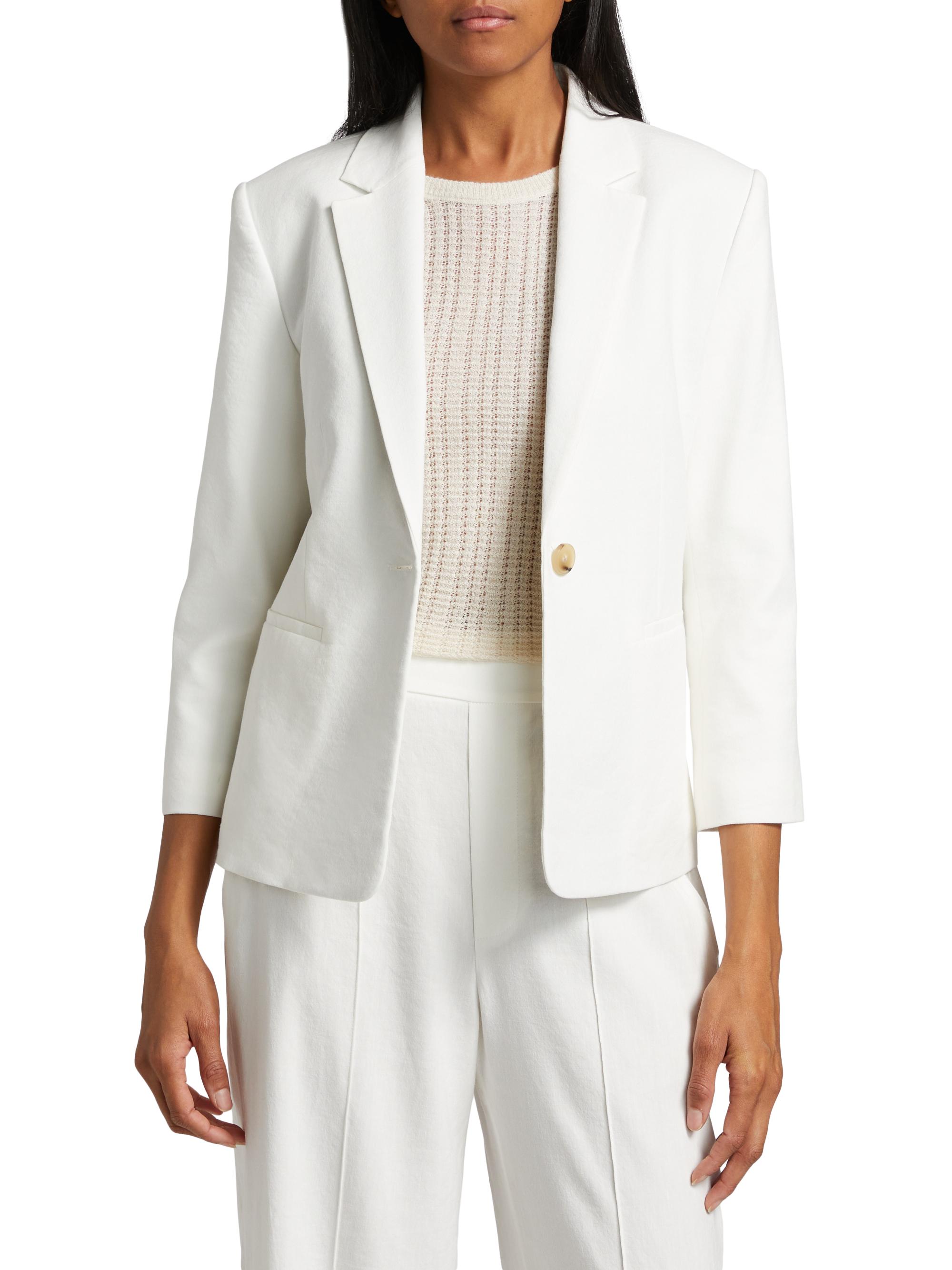Vince Shrunken Stretch Linen-Blend Blazer | Saks Fifth Avenue