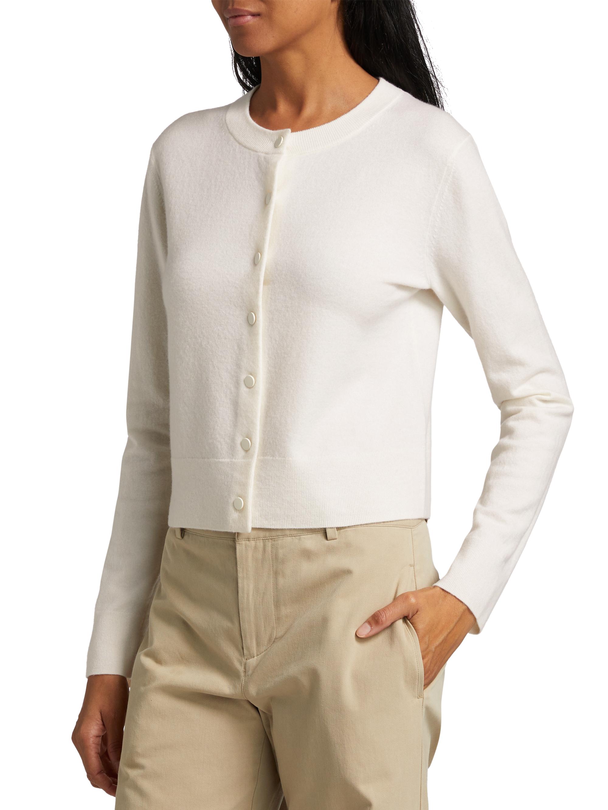 Vince Half Moon Wool & Cashmere Blend Cardigan | Saks Fifth Avenue