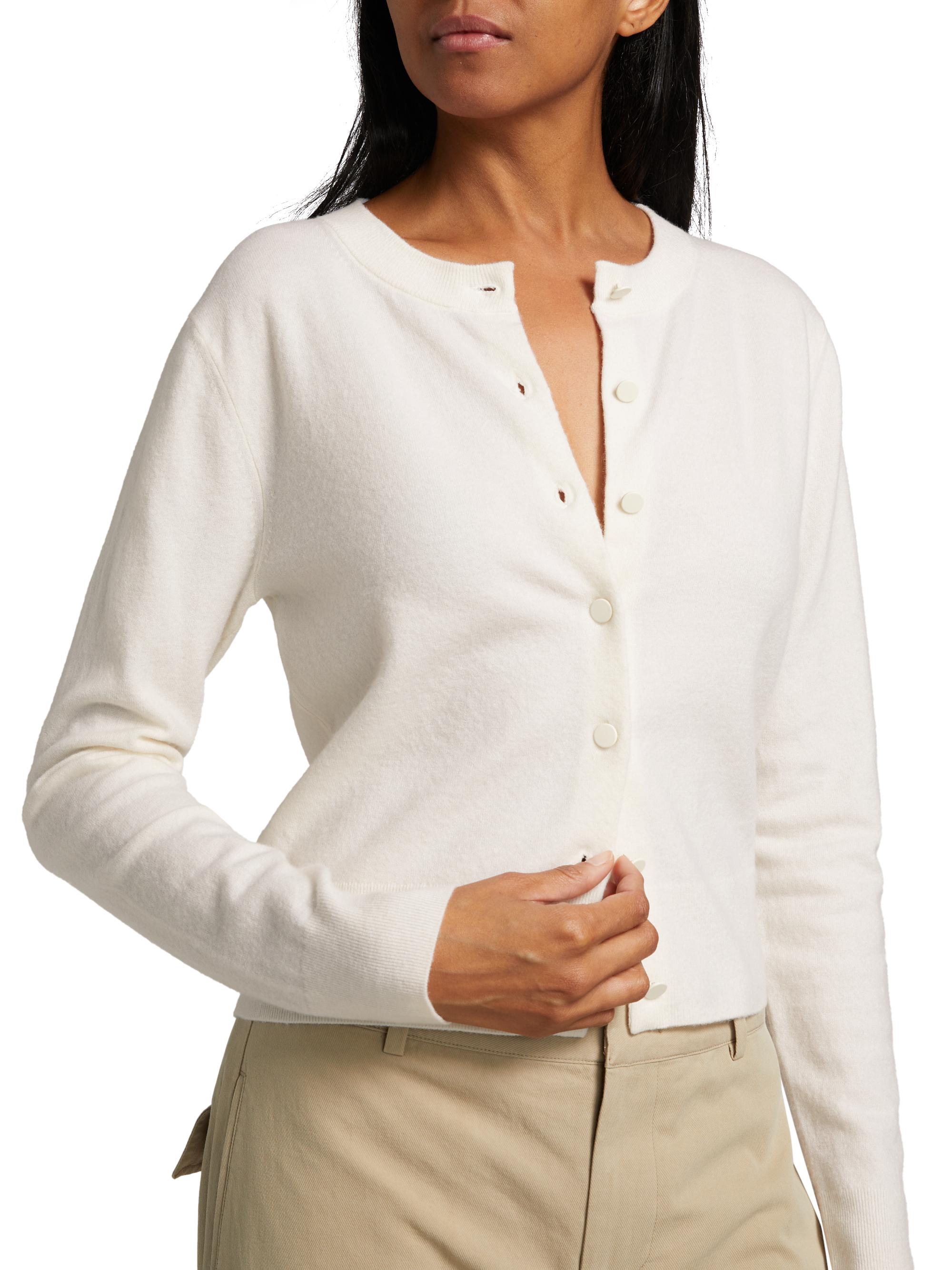 Vince Half Moon Wool & Cashmere Blend Cardigan | Saks Fifth Avenue