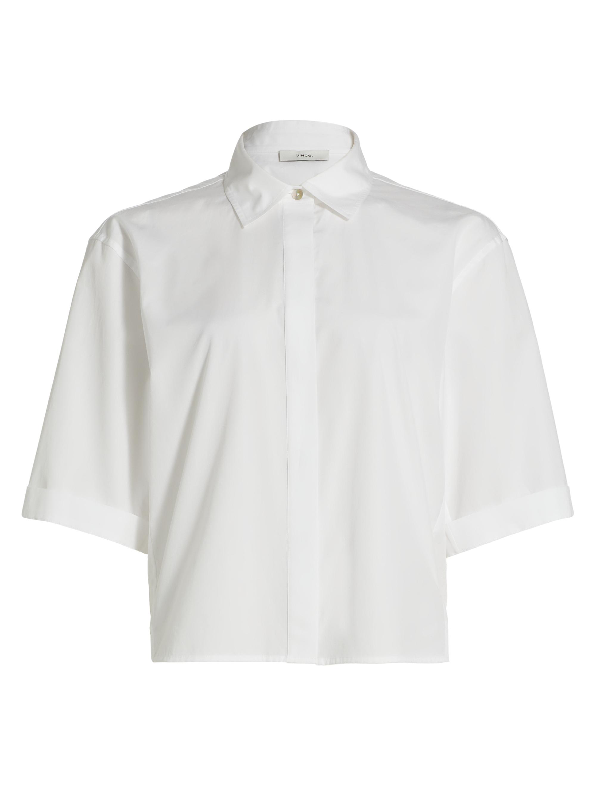 Vince Women's Canvas Tape Button-Front Shirt - Optic White