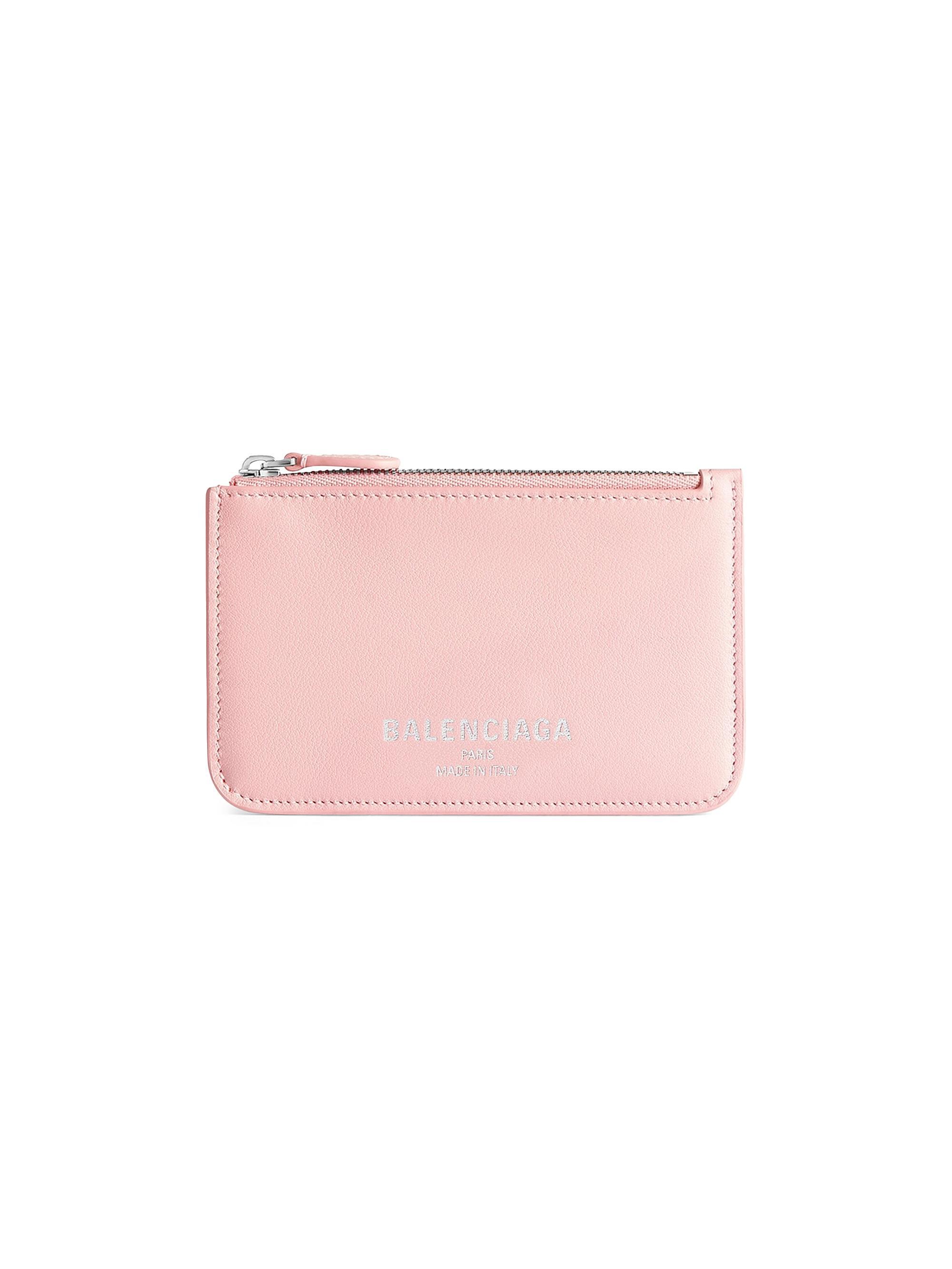 Balenciaga Women's Cash 2.0 Long Coin and Card Holder - Suede Pink