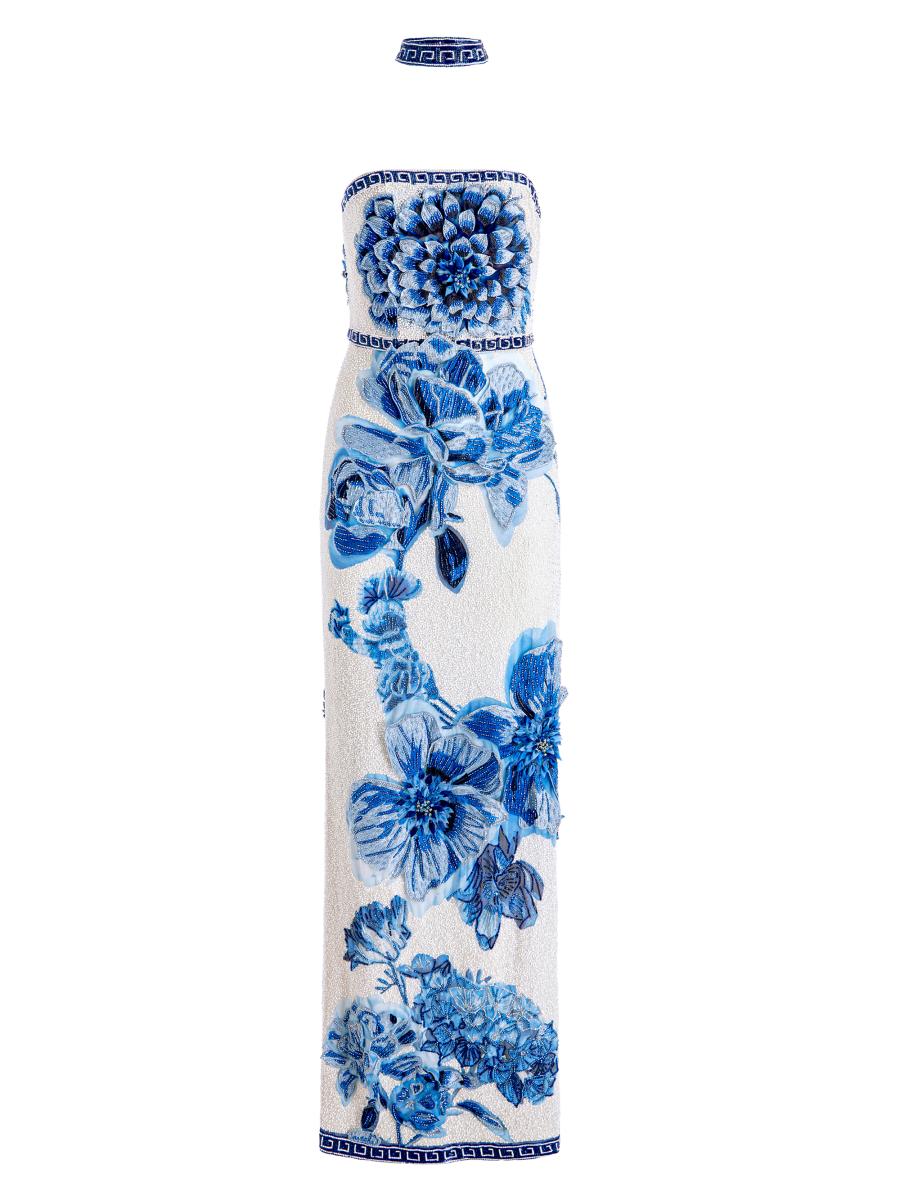 Aliceページ Alice + Olivia Georgie Stretch Floral High-Slit Gown | Saks