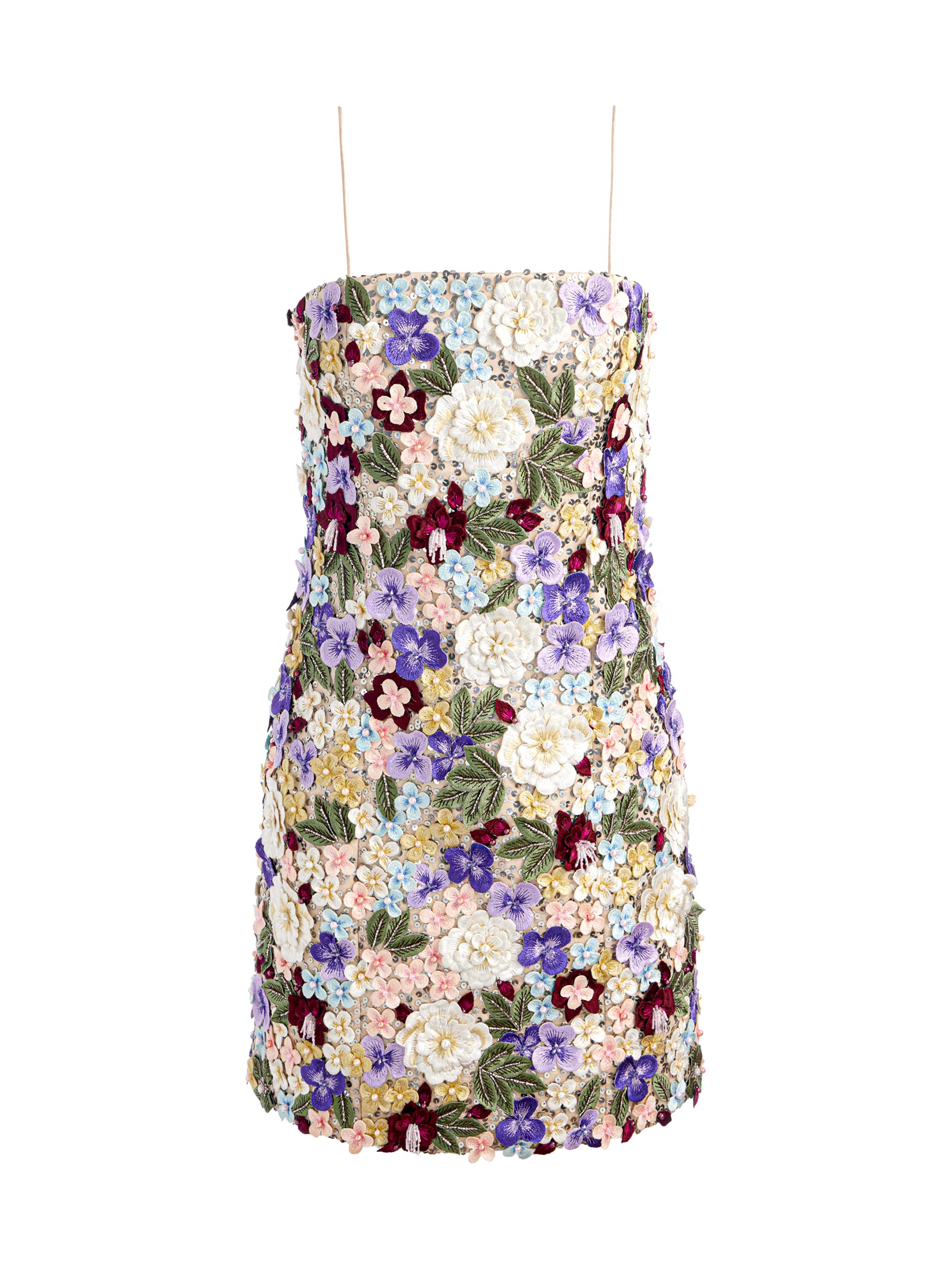 Alice + Olivia Velia Floral Embellished Minidress | Saks Fifth Avenue