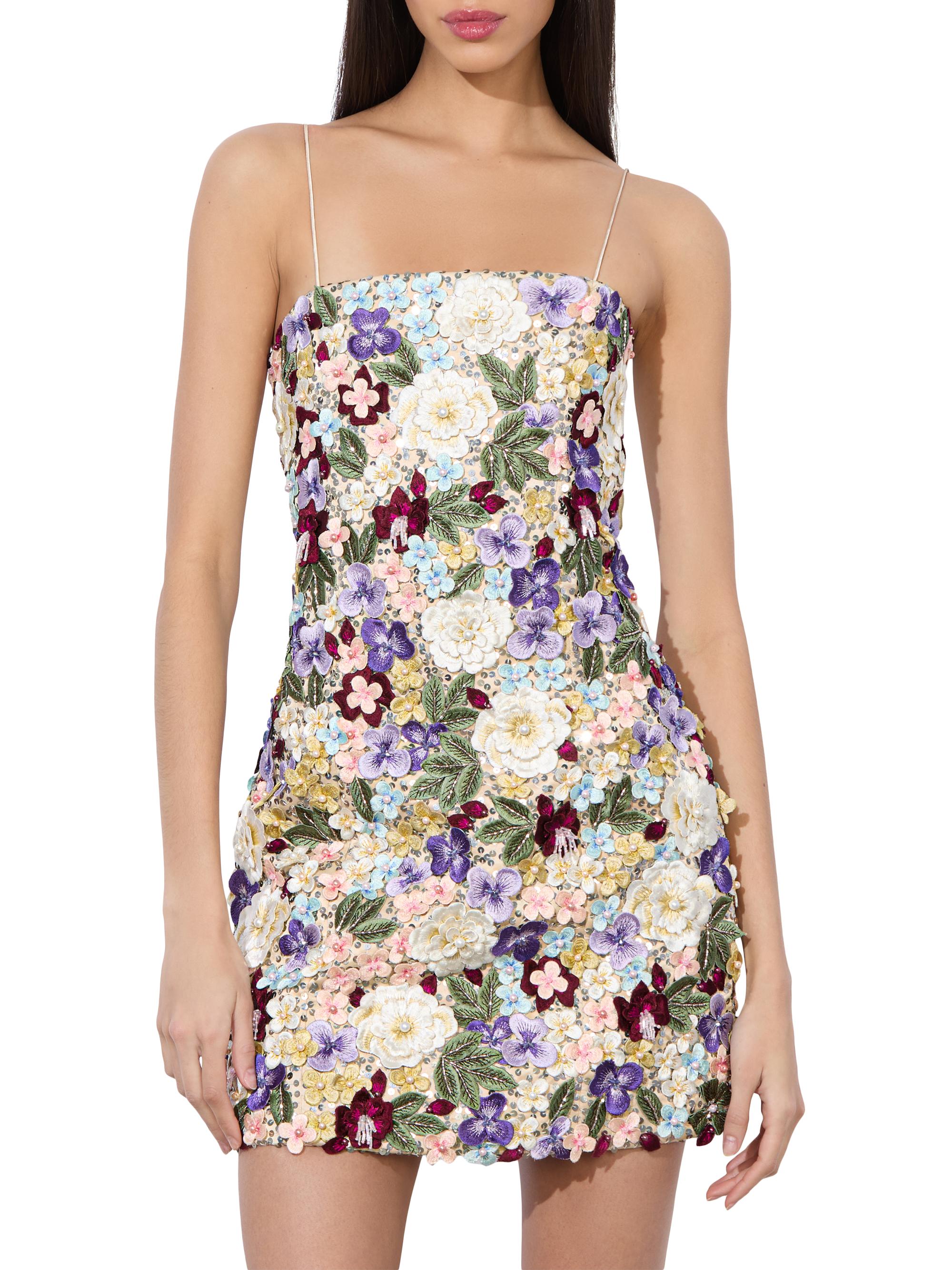 Velia Floral Embellished Minidress
