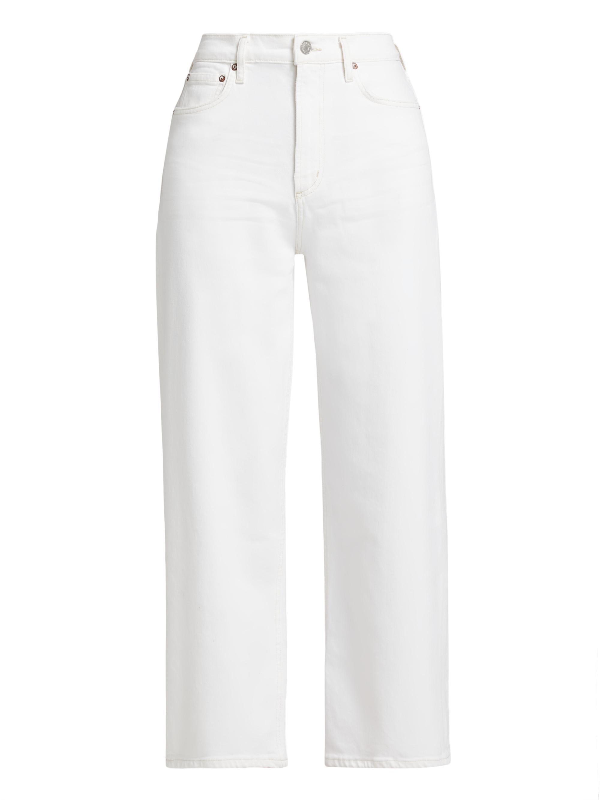 Agolde Women's Ren High-Rise Wide-Leg Jeans - White Wash White Milk