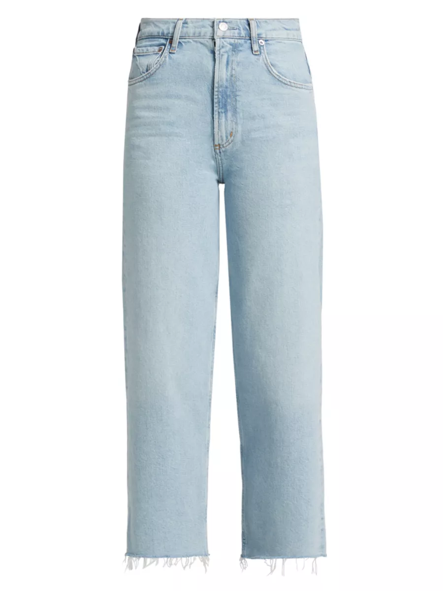 Agolde Ren high rise wide leg denim control blue | Pipe and