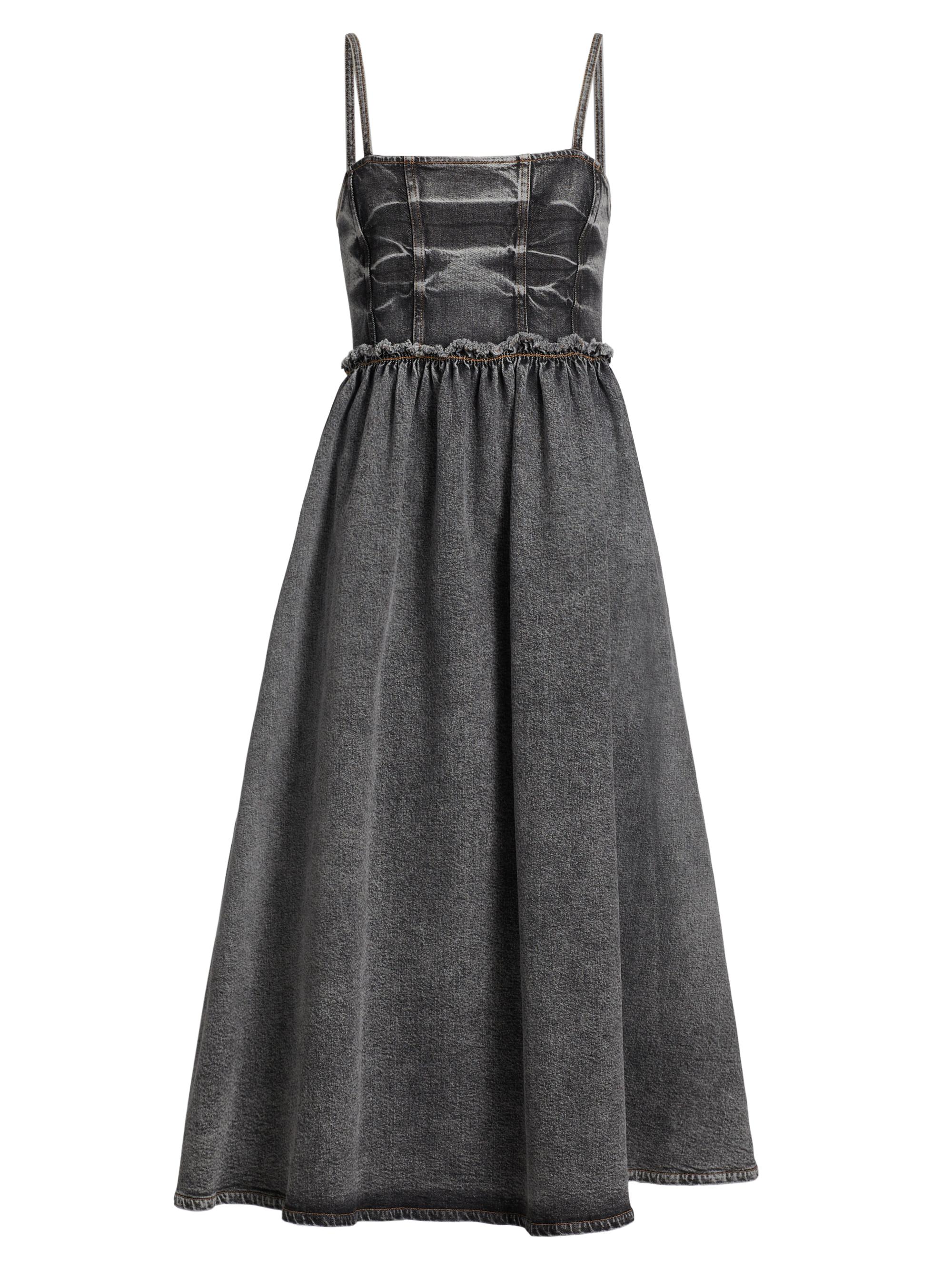 【GANNI】dress GANNI zip-up Crepe Mini Dress | Black | FARFETCH