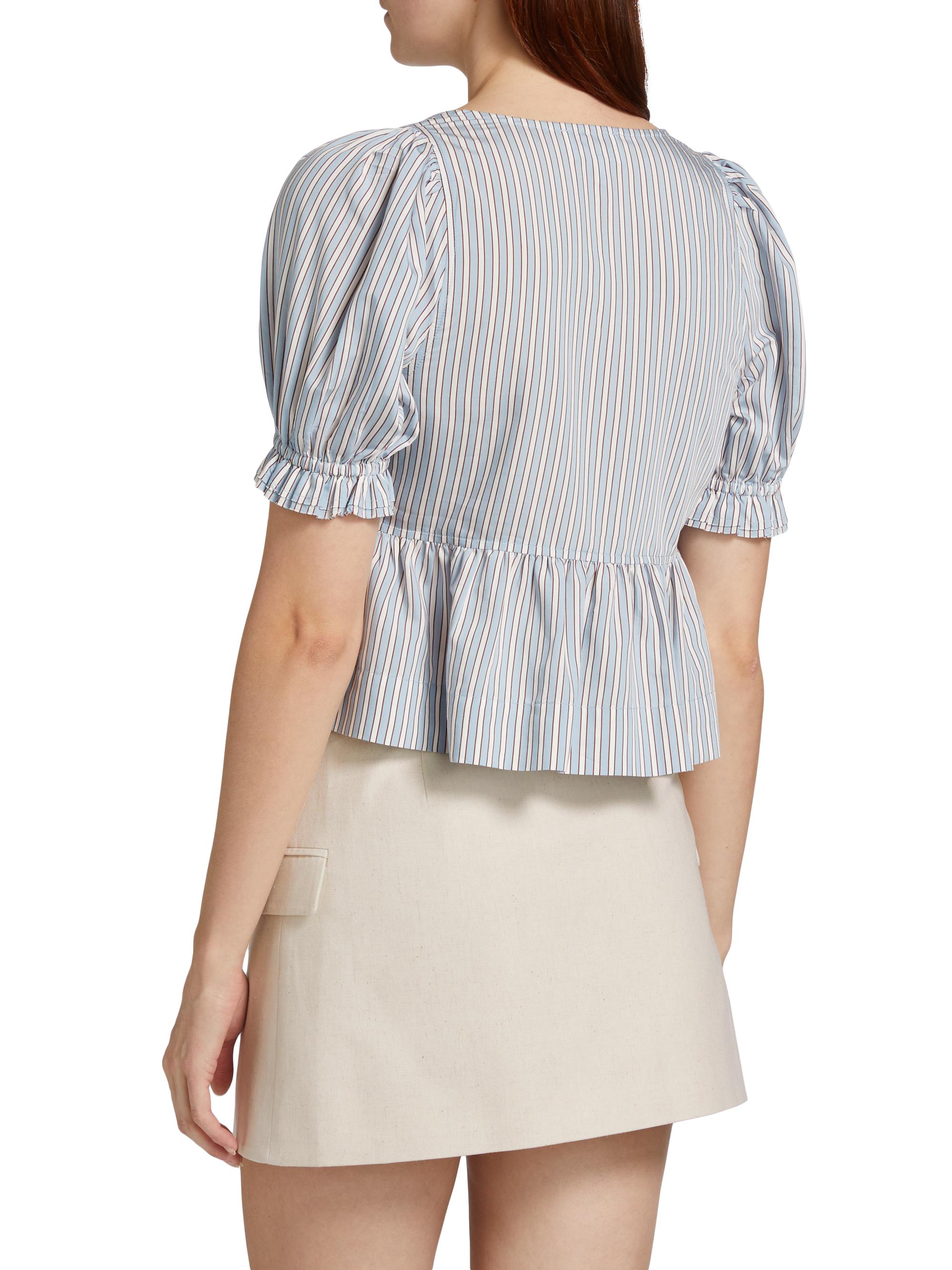 Ganni Yarn-Dyed Striped Blouse | Saks Fifth Avenue
