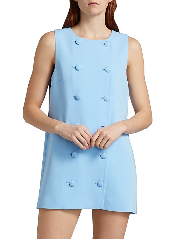 Shop Veronica Beard Alayah Sleeveless Double-Breasted Button Shop Veronica Beard Alayah Sleeveless Double-Breasted Button