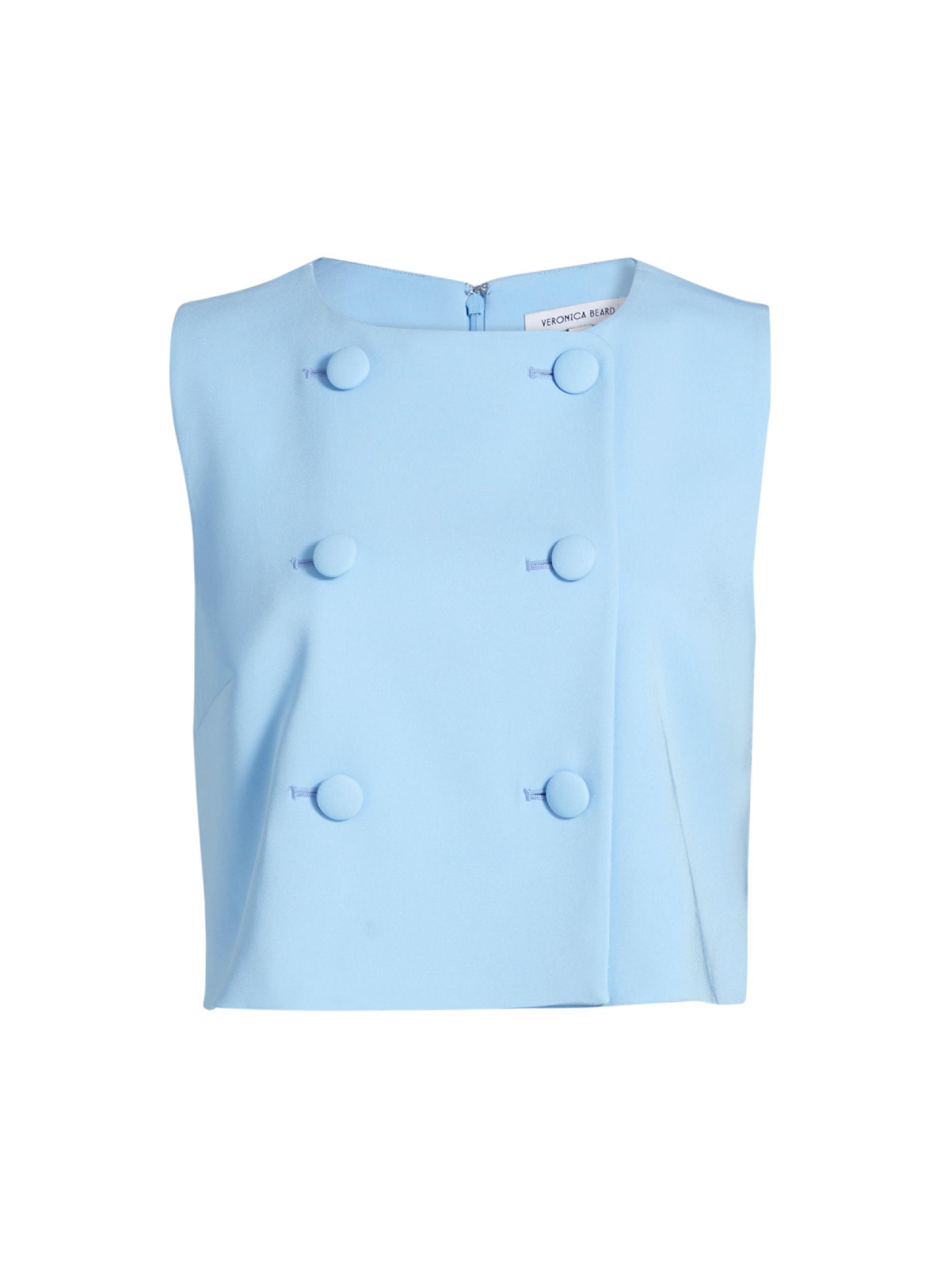 Veronica Beard Women's Drexley Double-Breasted Sleeveless Top - Blue Sky