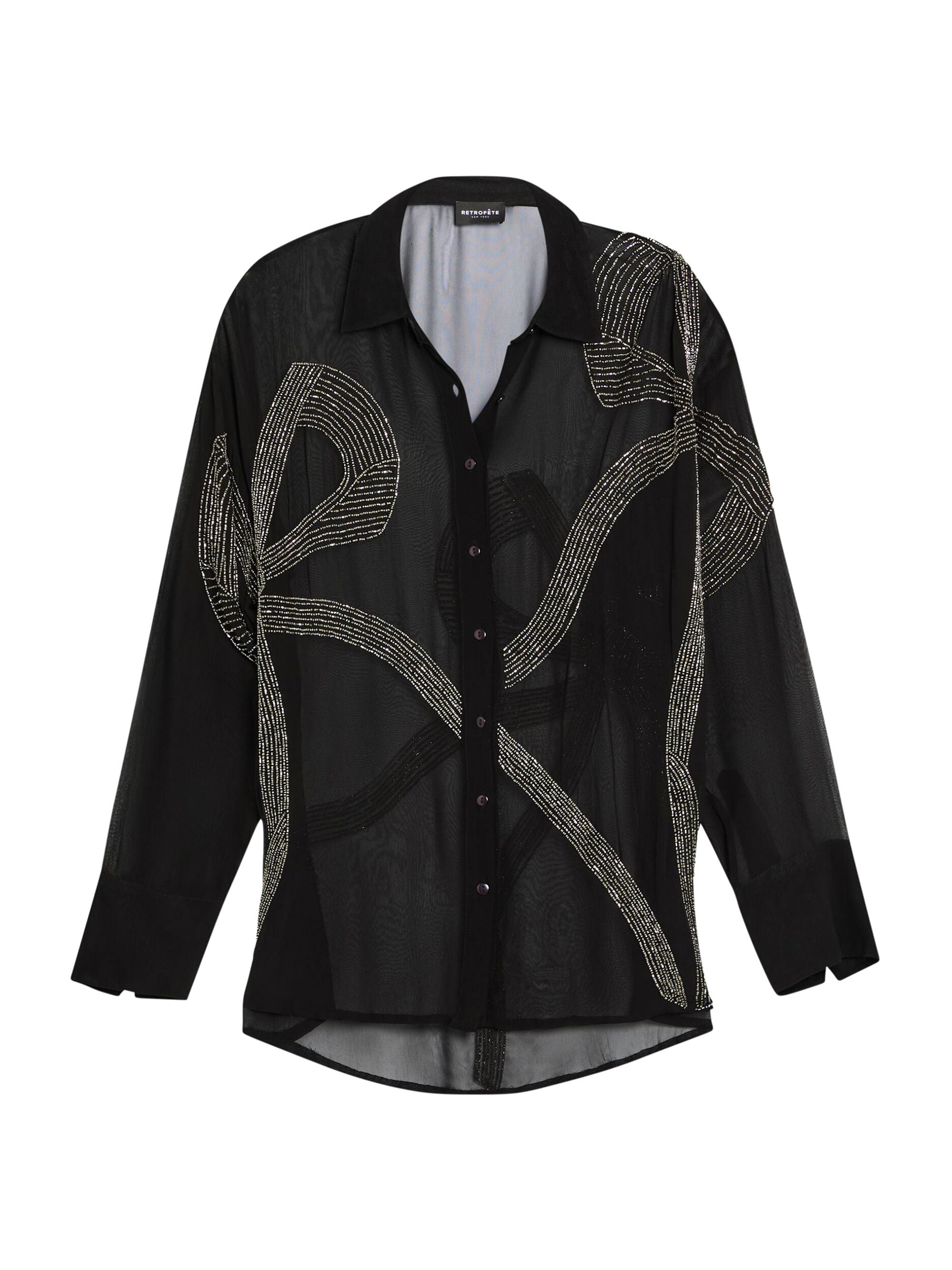 Retrofête Women's Cherish Emebllished Shirt - Black