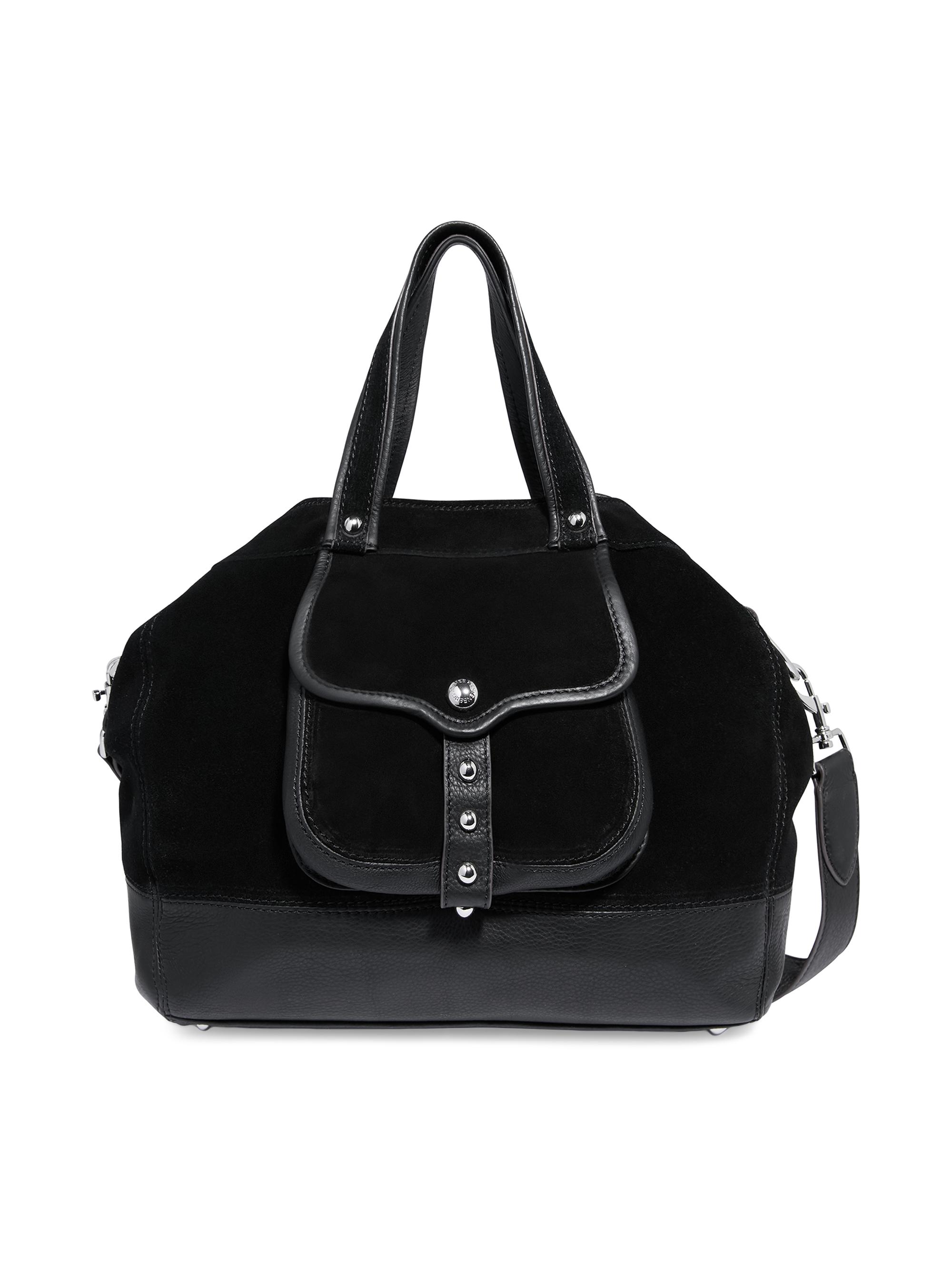 Aimee Kestenberg Women's Great Escape Suede Convertible Shopper Bag - Black Suede
