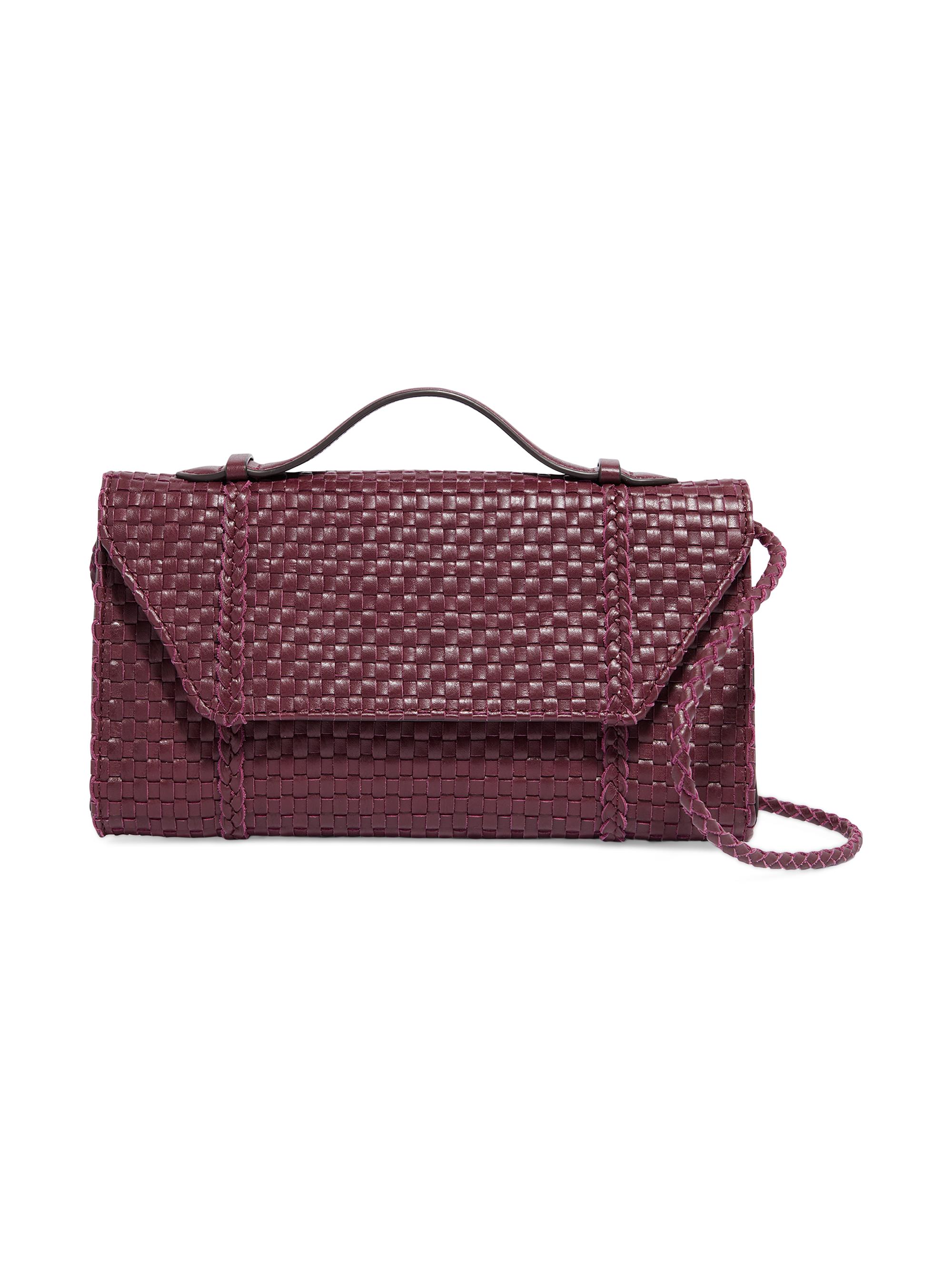Aimee Kestenberg Women's Chelsea Leather Woven Convertible Clutch - Royal Plum