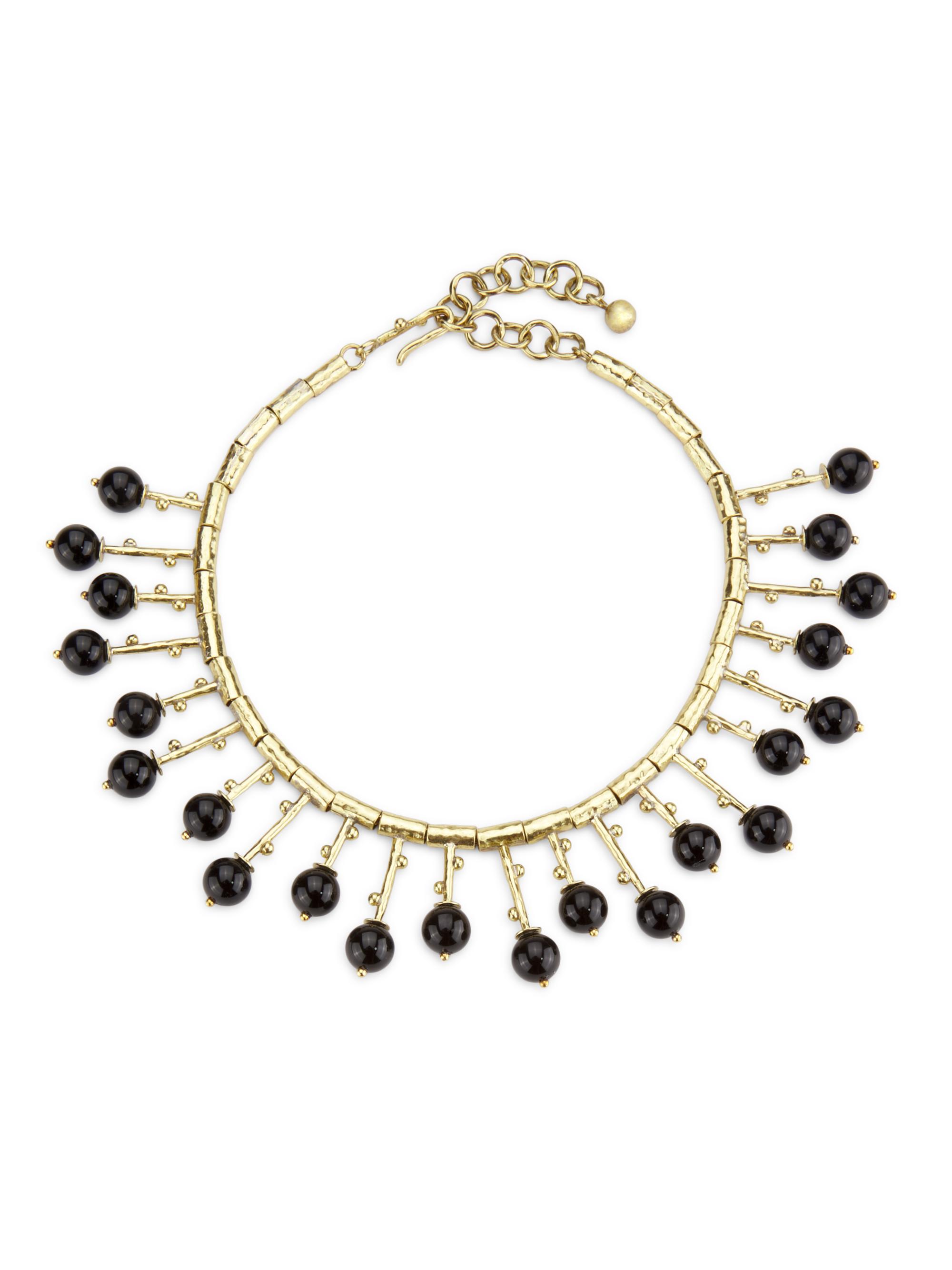 Ulla Johnson Women's Nayeli Goldtone & Black Onyx Necklace - Malachite