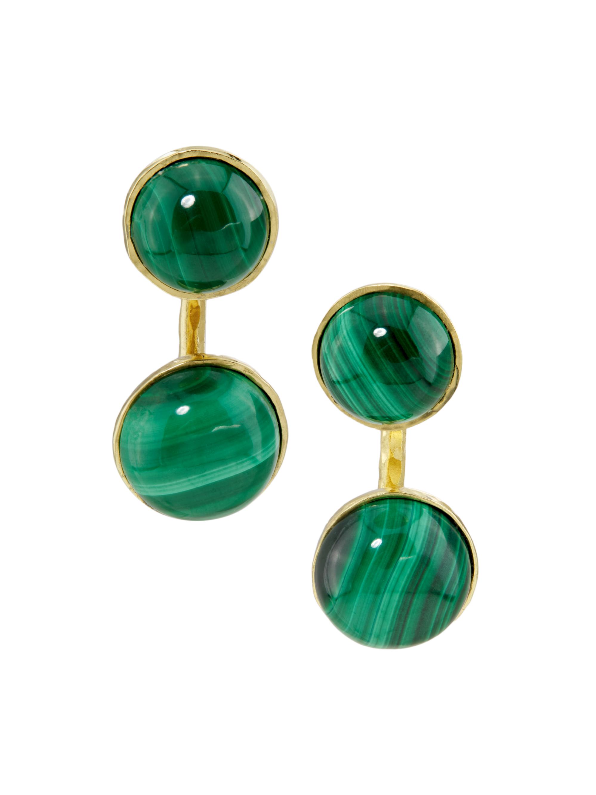 Ulla Johnson Women's Kiri Goldtone & Malachite Ear Jackets - Malachite