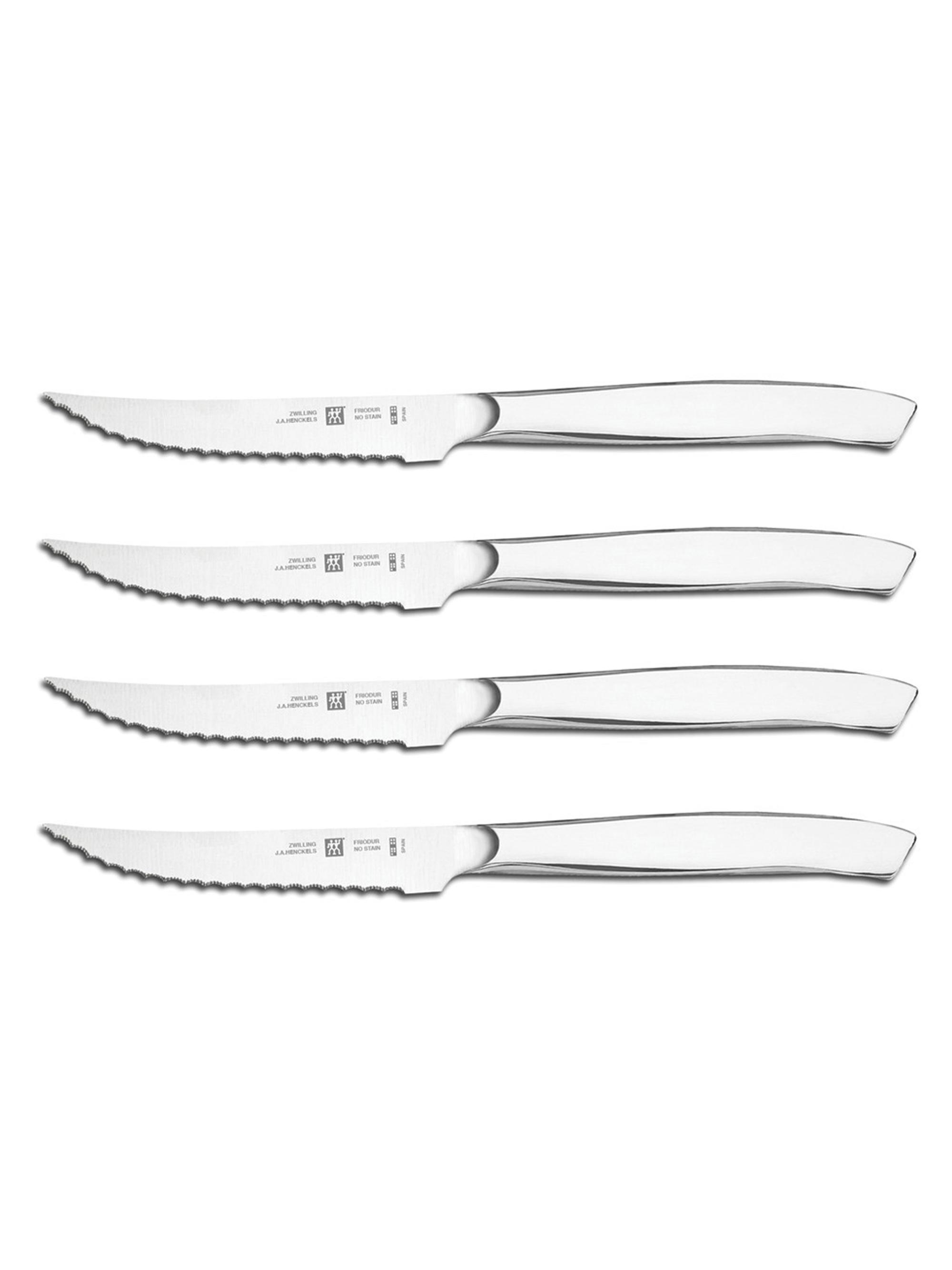 ZWILLING J.A. Henckels 4 Piece Stainless Steel Serrated Mignon Steak Knife Set - Stainless Steel