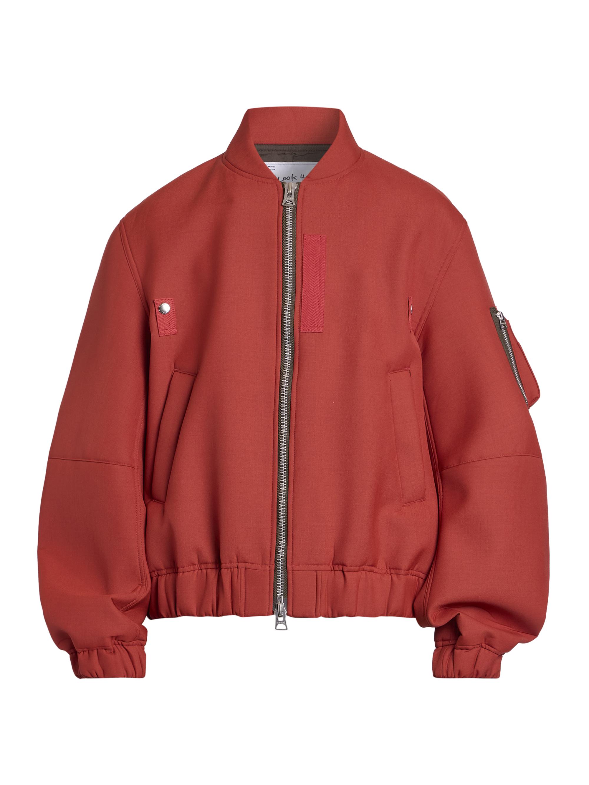 Sacai Men's Suiting Bonding Padded Jacket - Red