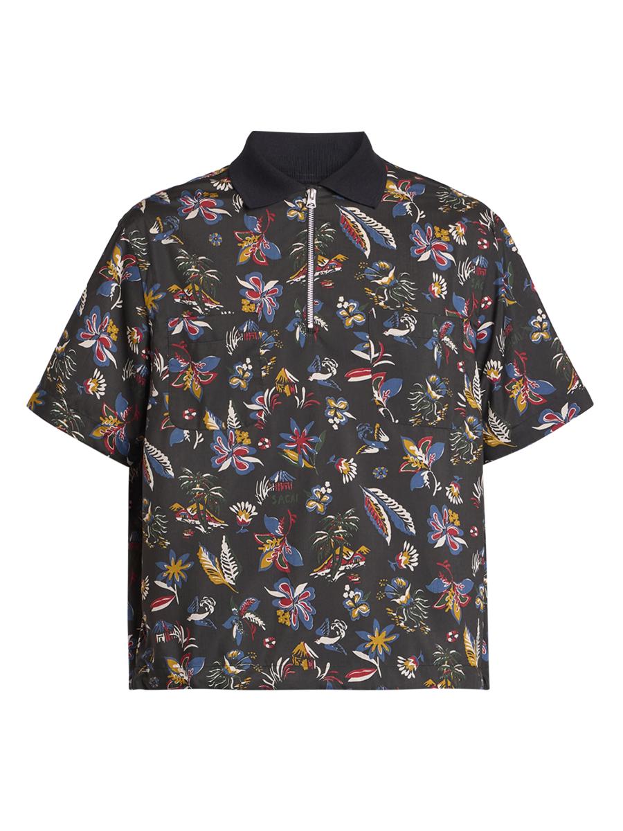 【極美品】sacai★21SS　COTTON JERSEY POLO SHIRT Sacai Men's Cotton Jersey Polo Shirt Black - Polo Shirts