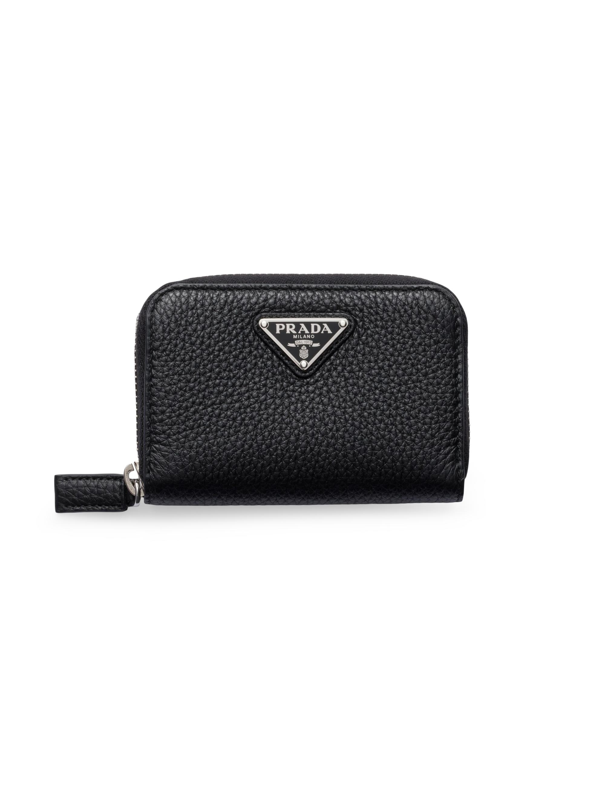 Prada Men's Leather Coin Purse - Black
