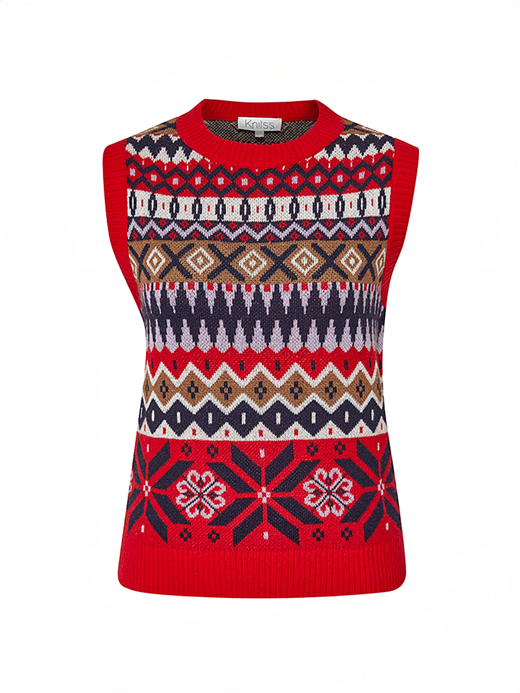 Knitss Women's Meribel Fair Isle-Style Wool-Blend Vest - Multicolour