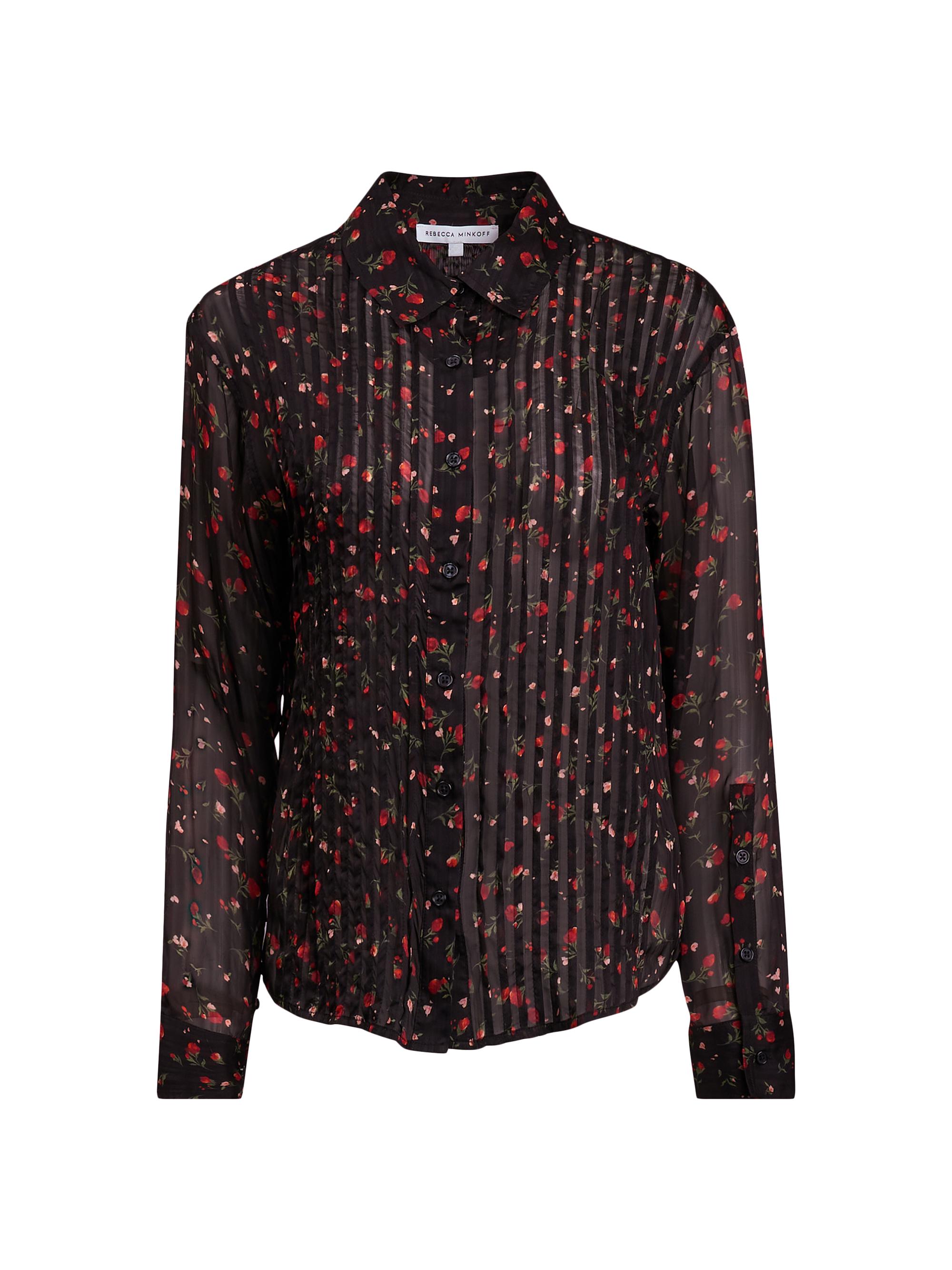 Rebecca Minkoff Women's Liz Floral Pintuck Shirt - Rose Ditsy