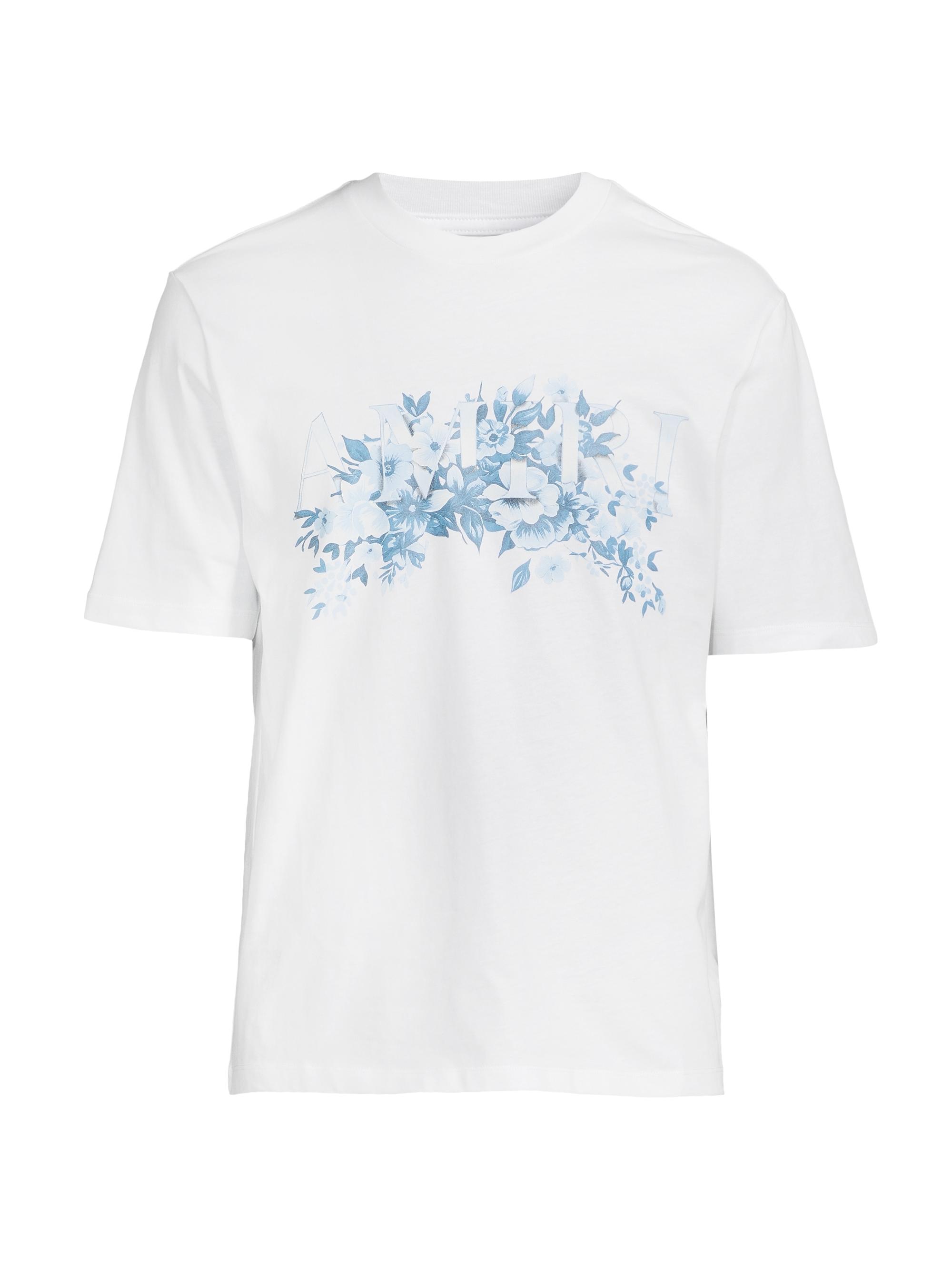 Amiri Men's Garden Cotton Crewneck T-Shirt - White