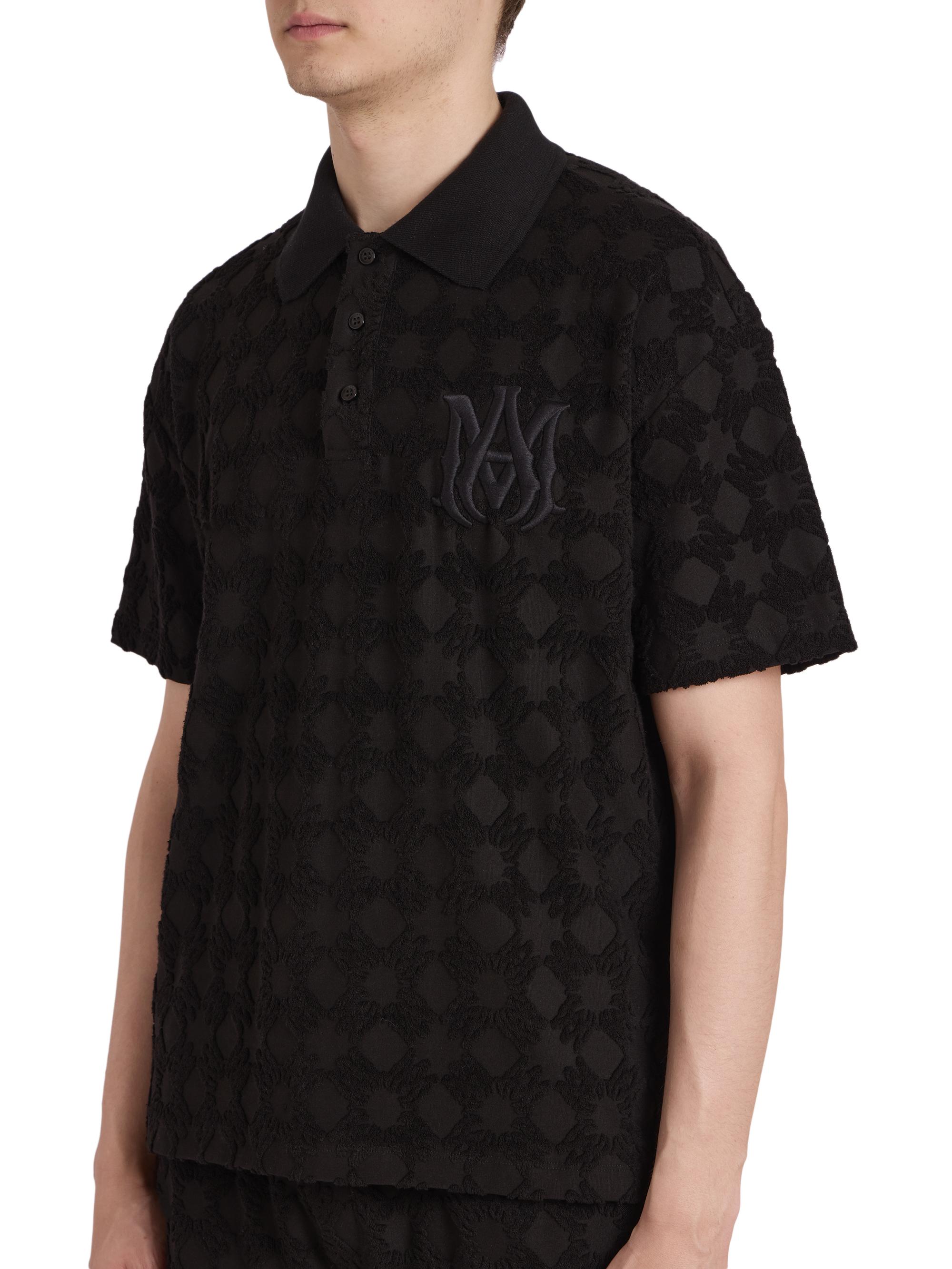 トップス AMIRI quad polo xs Amiri Men's MA Quad Toweling Polo Shirt | Neiman Marcus