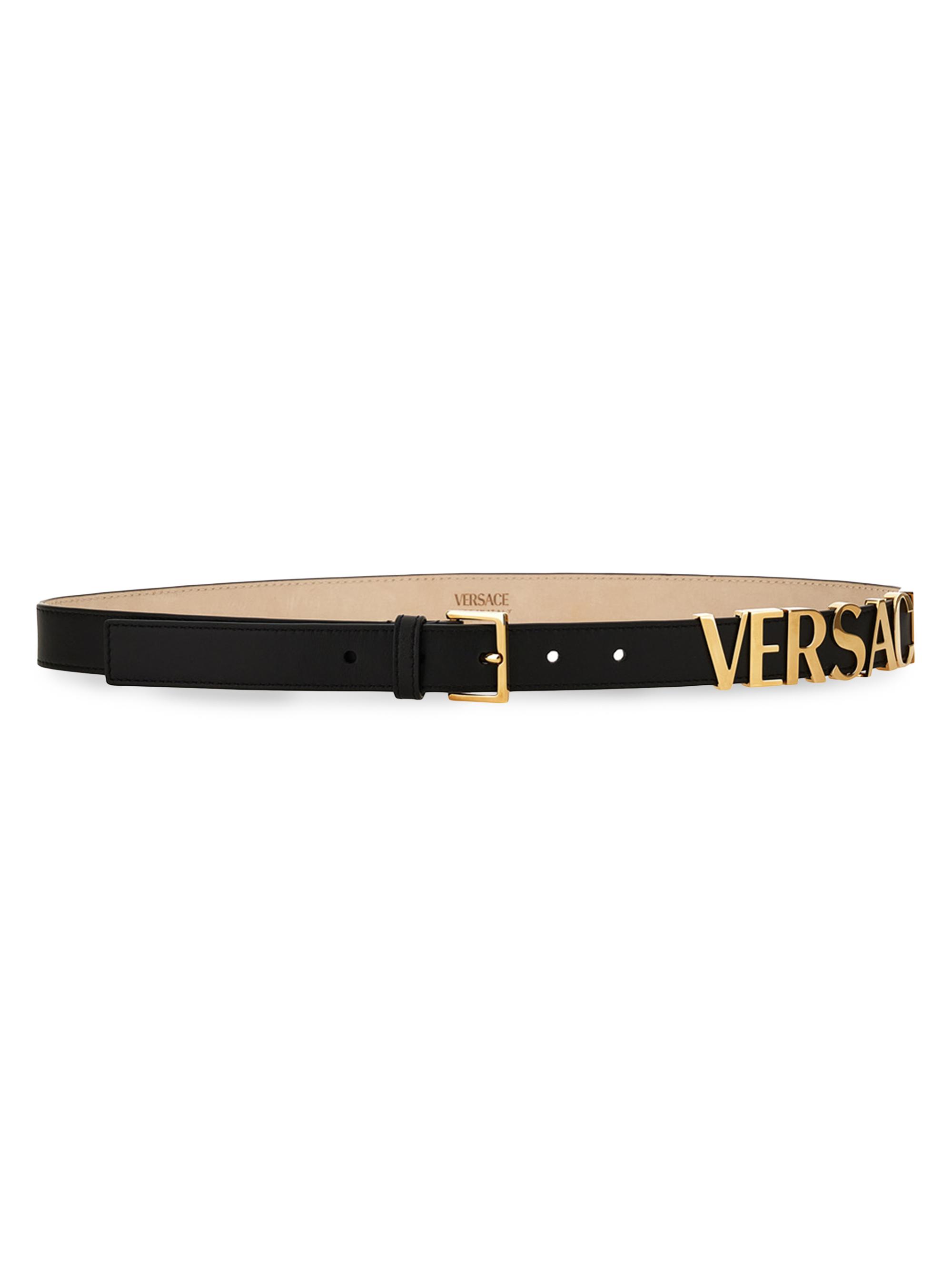 Versace Medusa Safety Pin Leather Belt | Saks Fifth Avenue