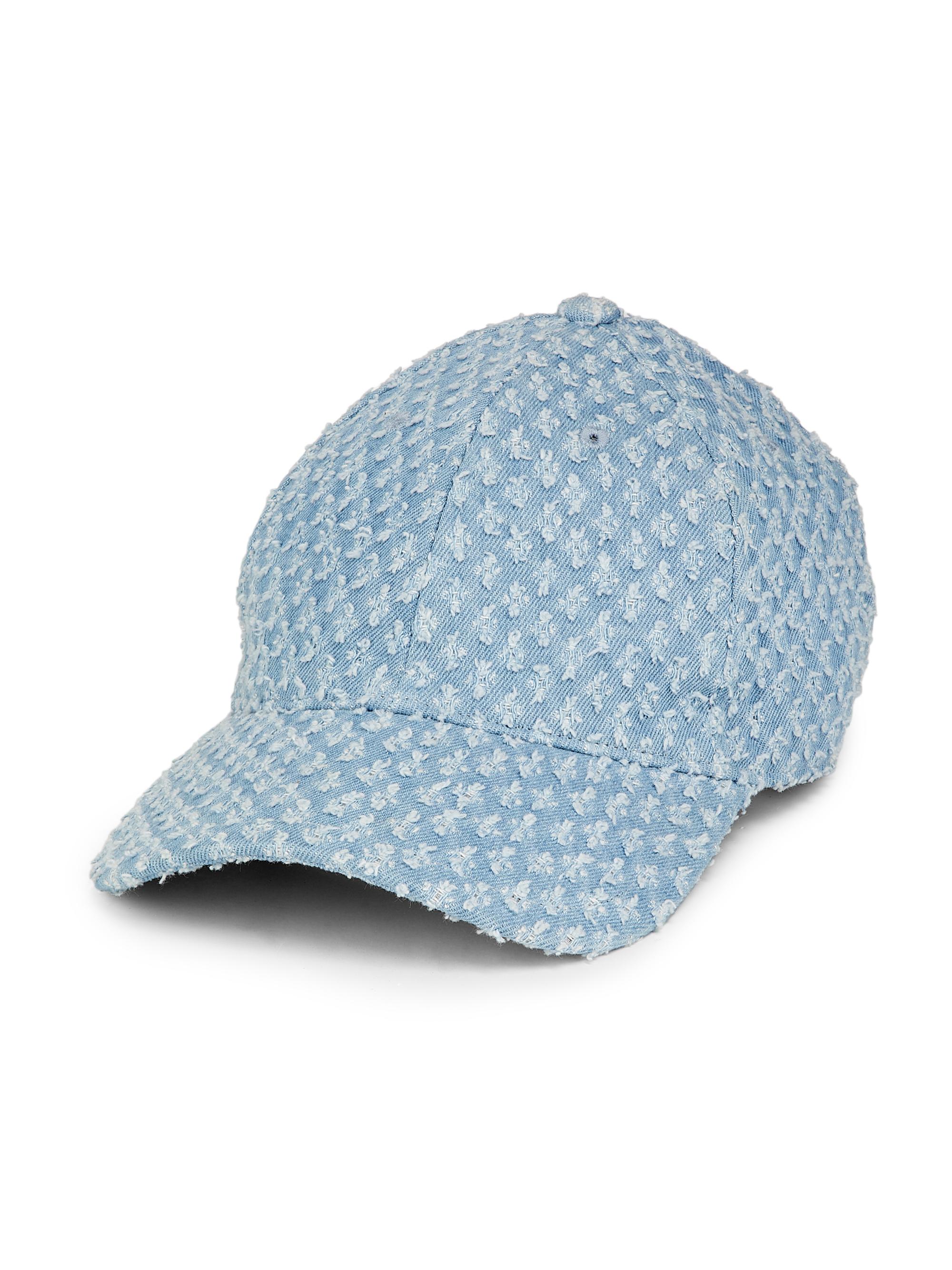 rag & bone Women's Harlow Distressed Denim Baseball Cap - Denim