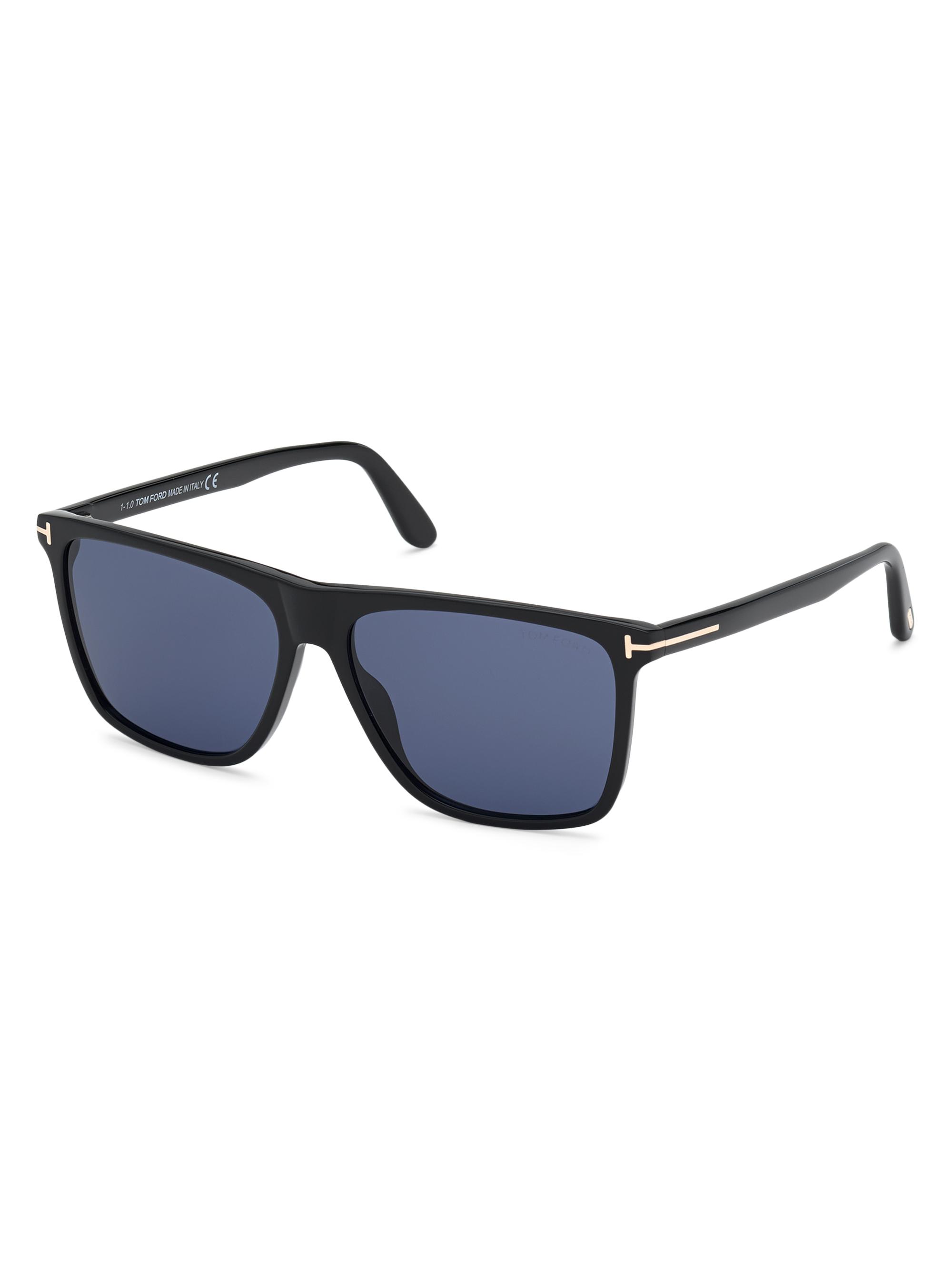 TOM FORD Men's 59MM Square Sunglasses - Black Blue