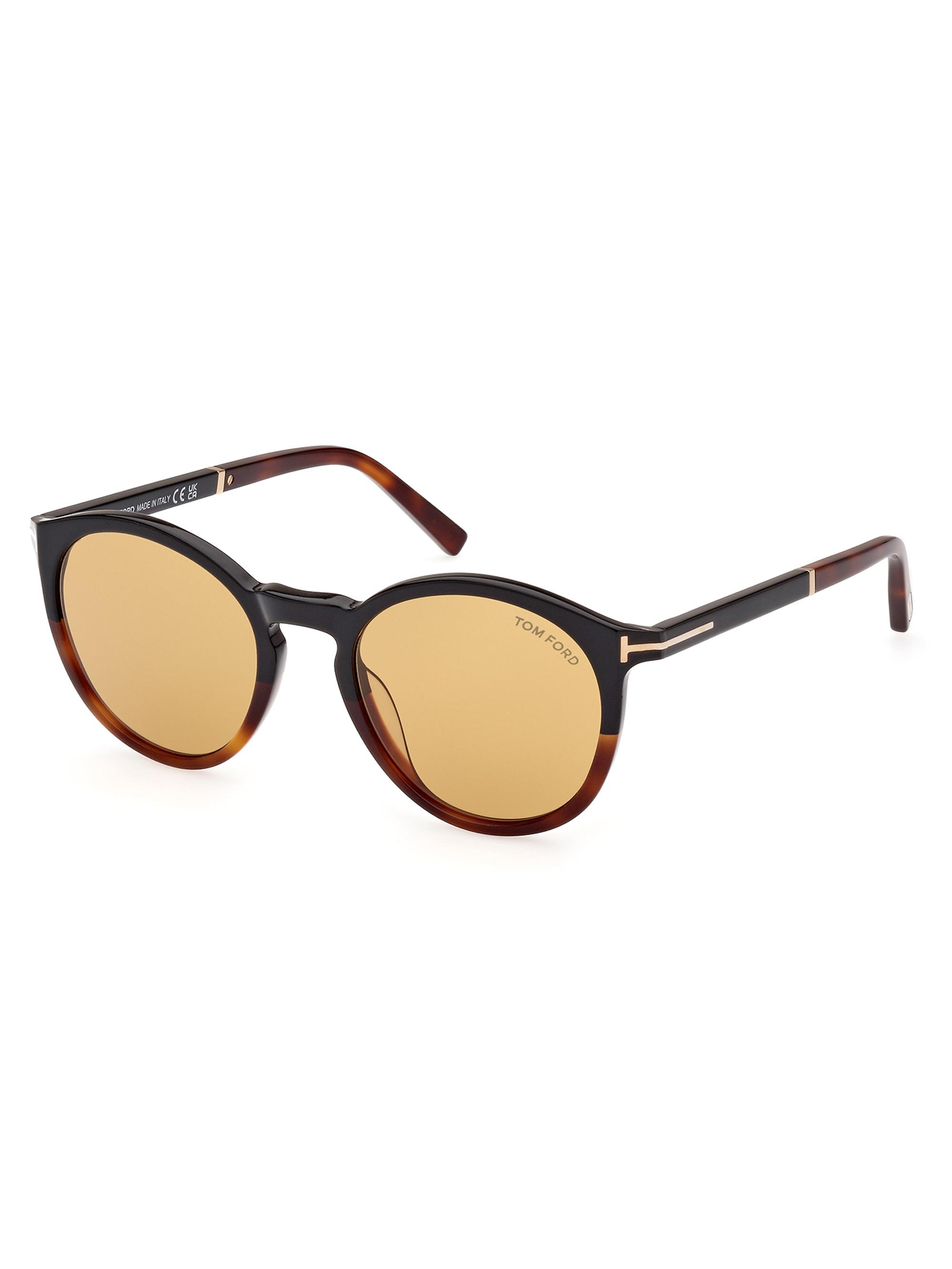 TOM FORD Men's 51MM Round Tortoiseshell Sunglasses - Blonde Havana