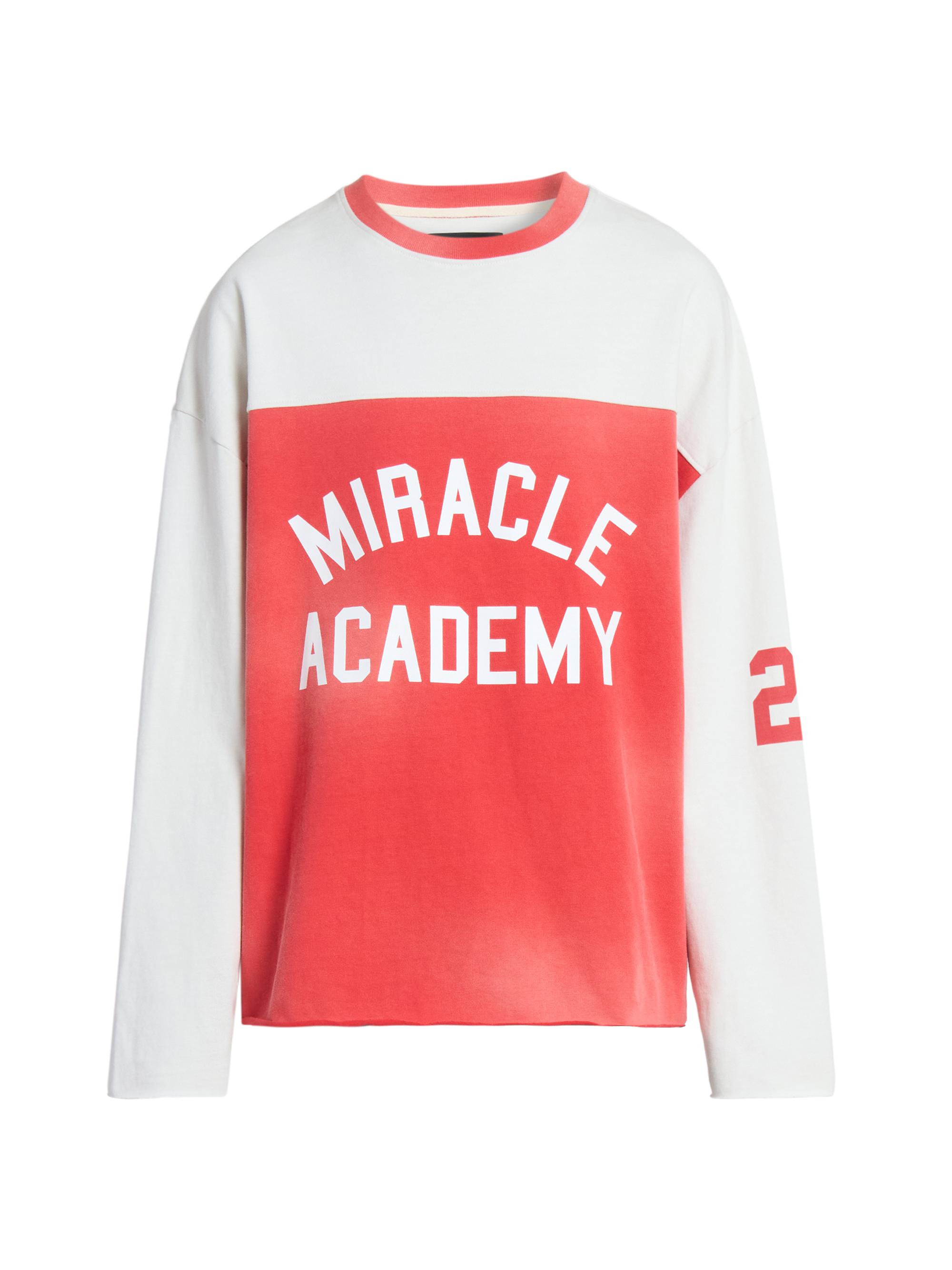 Nahmias Men's Physical Education Miracle Academy Varsity T-Shirt - Sunfade Cherry Heavy Jersey