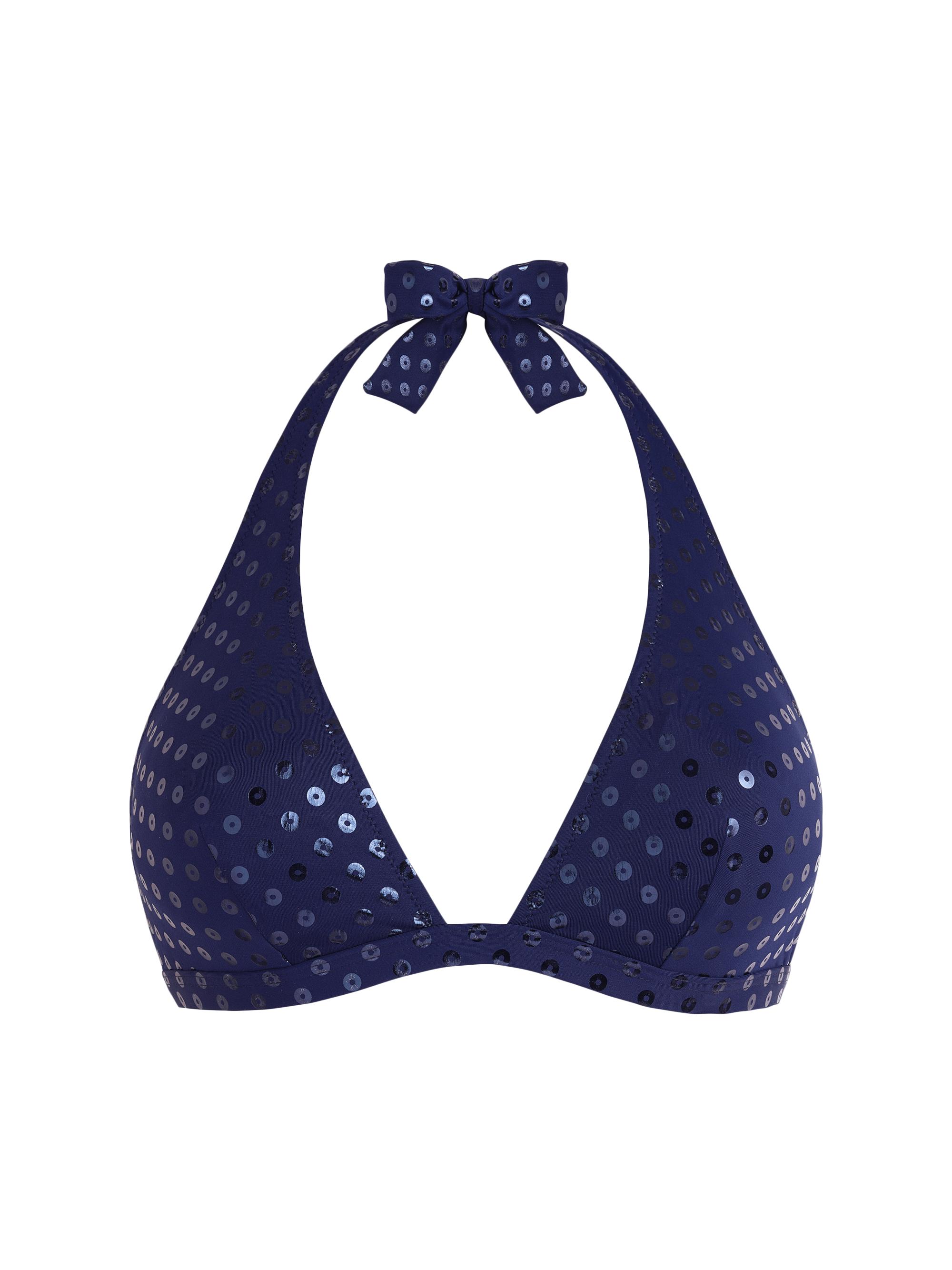 Vilebrequin Women's Relief Sequined Halter Bikini Top - Blue Marine Navy