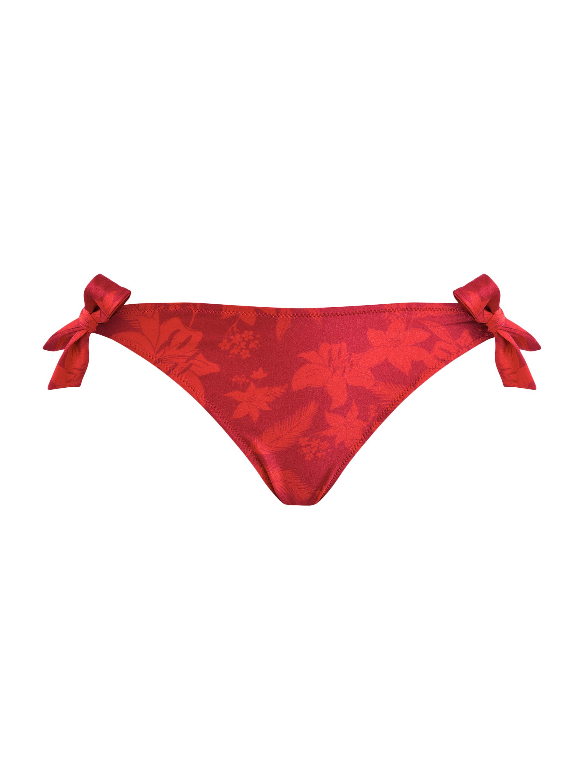 Vilebrequin Women's Flower Power Stretch-Jersey Side-Tie Bikini Bottom - Lipstick