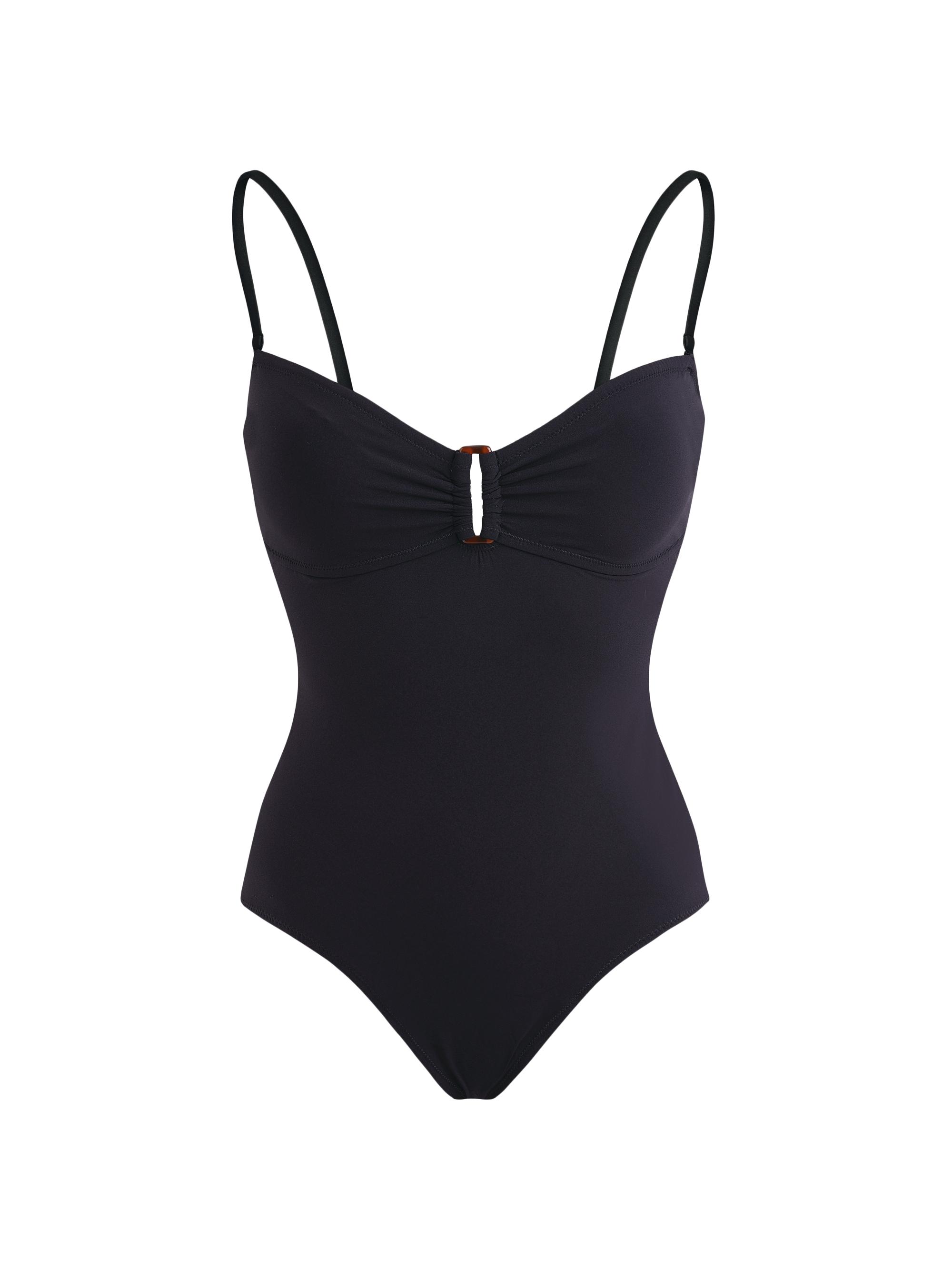 Vilebrequin Women's Stretch Jersey Sweetheart Keyhole One-Piece Swimsuit - Noir Black