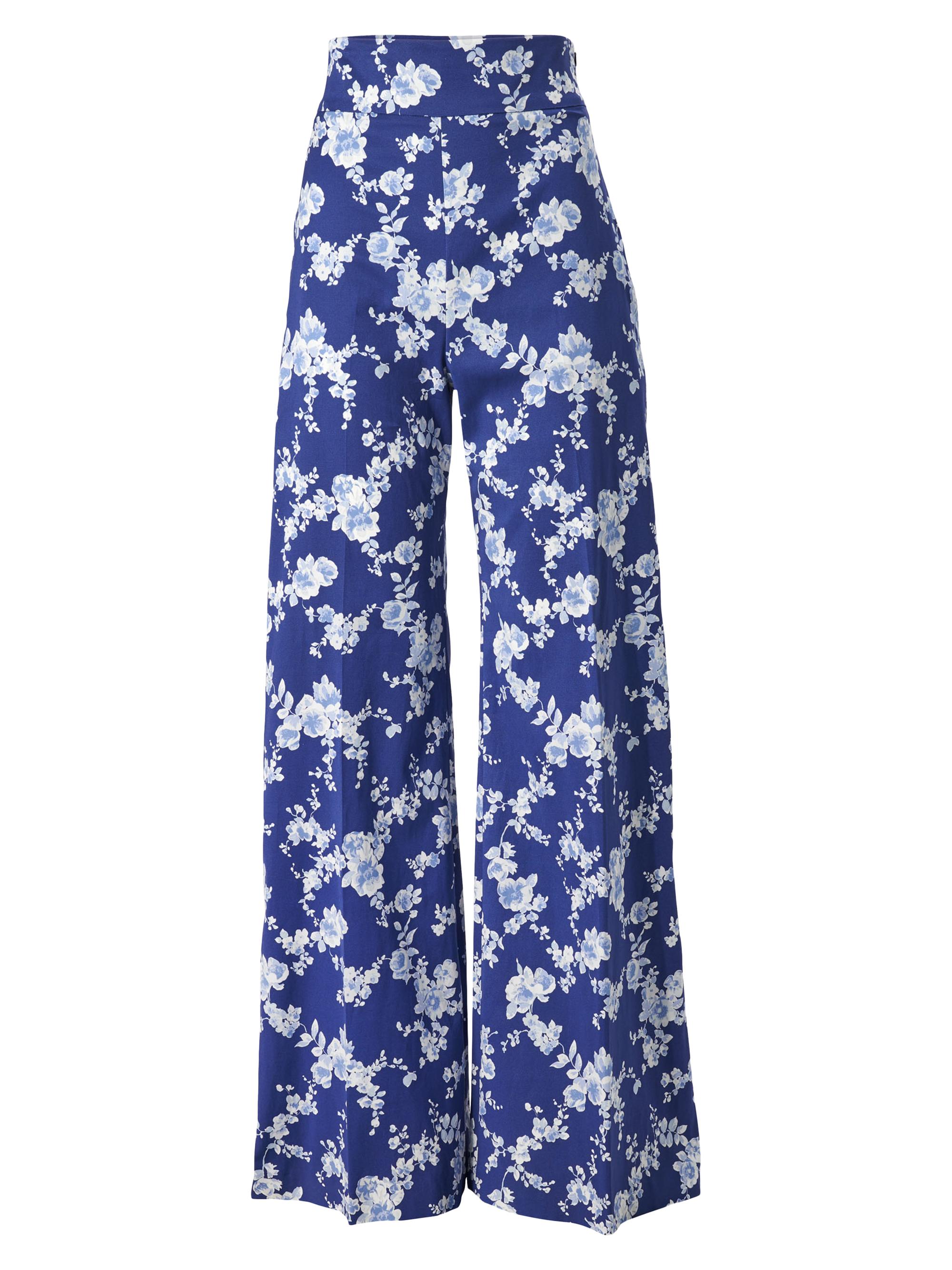 Carolina Herrera Women's Cabana Floral Cotton-Blend Wide-Leg Pants - Nautilus Multi